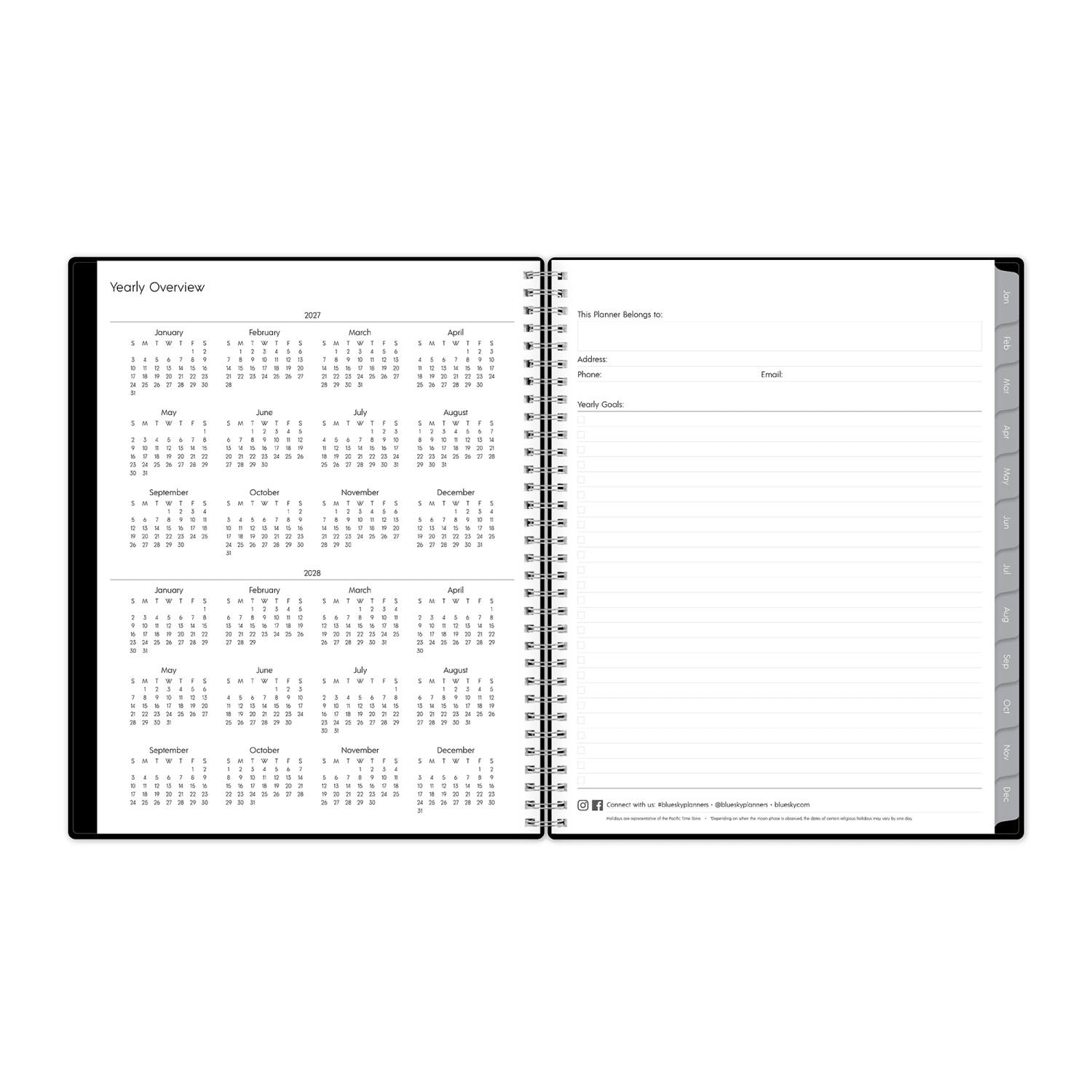 2027 Blue Sky Enterprise Weekly/Monthly Planning Calendar, 8.5x11, , Safety Wirebound Safety, 111289 - Image 6