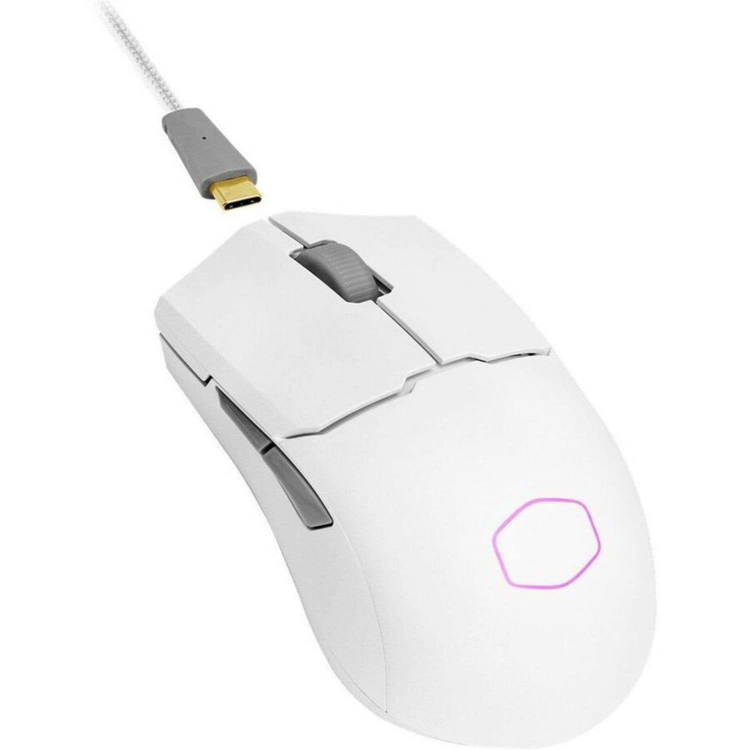 Cooler Master MM712 Gaming Mouse - Optical - Cable/Wireless - Bluetooth - 2.40 GHz - Rechargeable - White - 19000 dpi - 6 Button(s) - Right-handed - Image 4