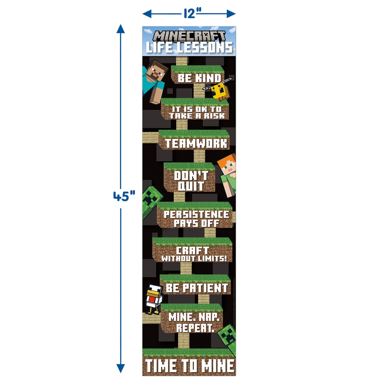 Eureka Minecraft Life Lessons Banners, 12in x 45in, Bundle Of 6 Banners - Image 5