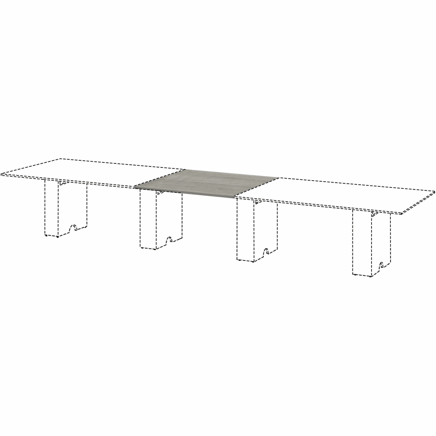 Lorell Essentials Modular Conference Table, 47inW x 47inL, Weathered Charcoal, 16343 - Image 5