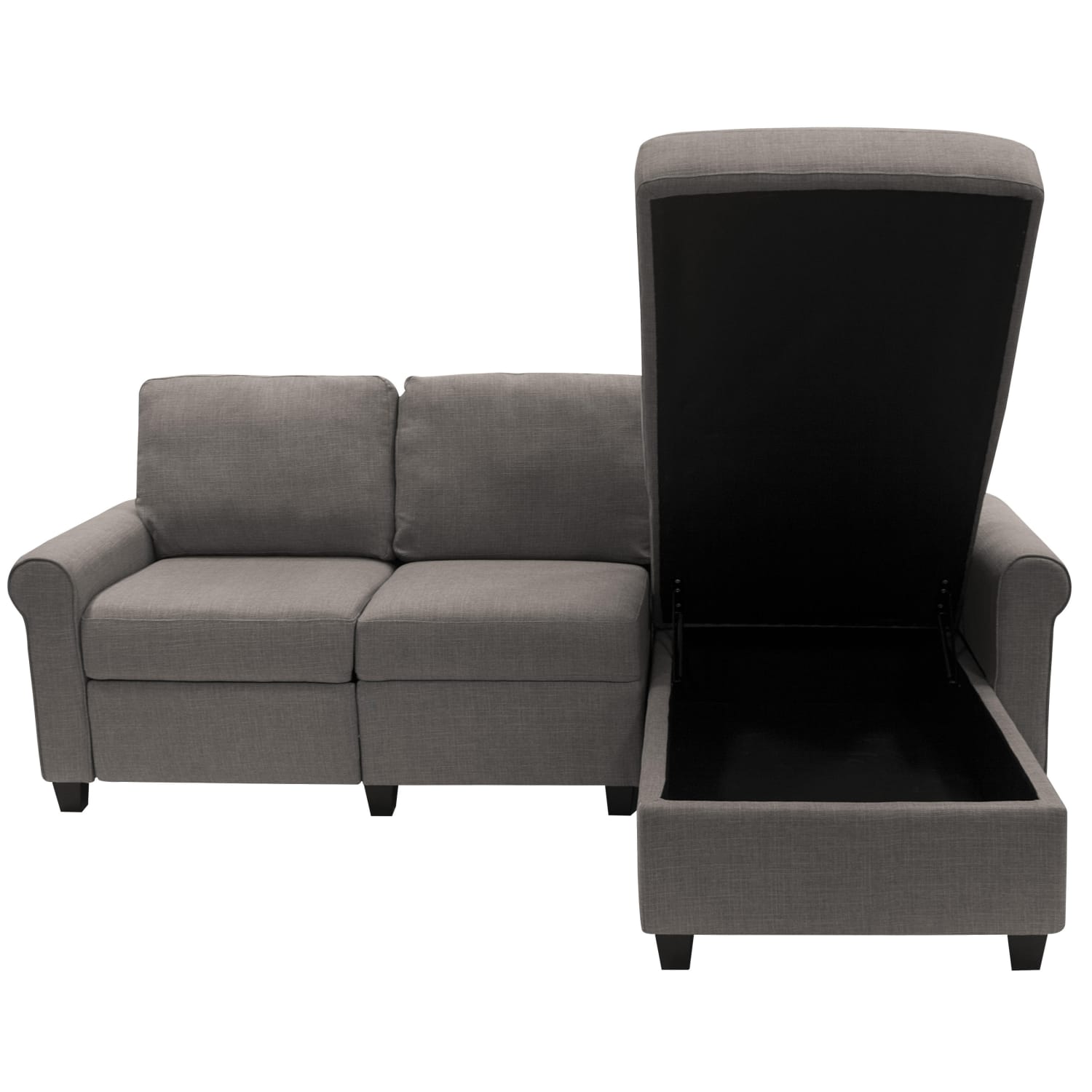 Serta® Copenhagen Reclining Sectional With Storage Chaise, Right, Gray/Espresso - Image 9
