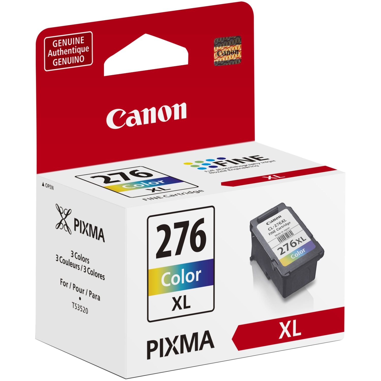 Canon CL-276XL Tri-Color High-Yield Ink Cartridge, 4987C001 - Image 3