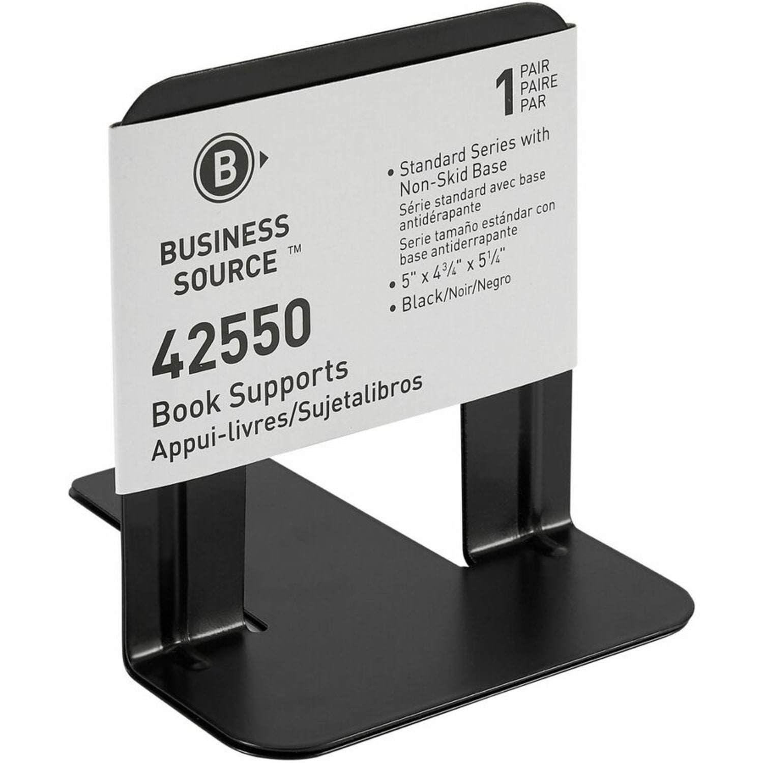 Business Source Heavy-gauge Steel Book Supports - 5.25inx5inx 4.75in Depth - Desktop - Non-skid Base, Scratch Resistant, Stain Resistant - 42550 - Image 6
