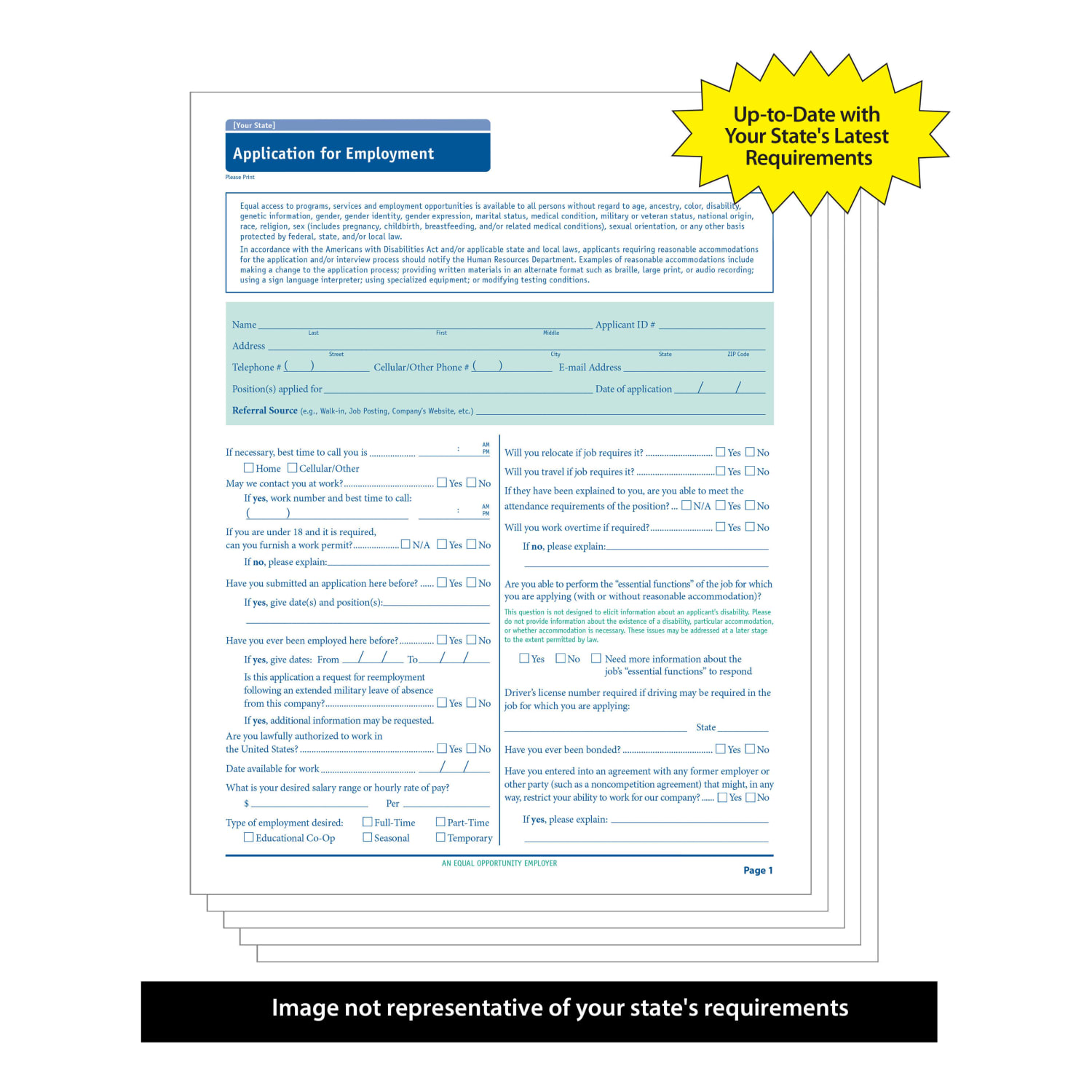 ComplyRight State-Specific Job Applications, Maryland, 8-1/2in x 11in, White, Pack Of 50 - Image 6