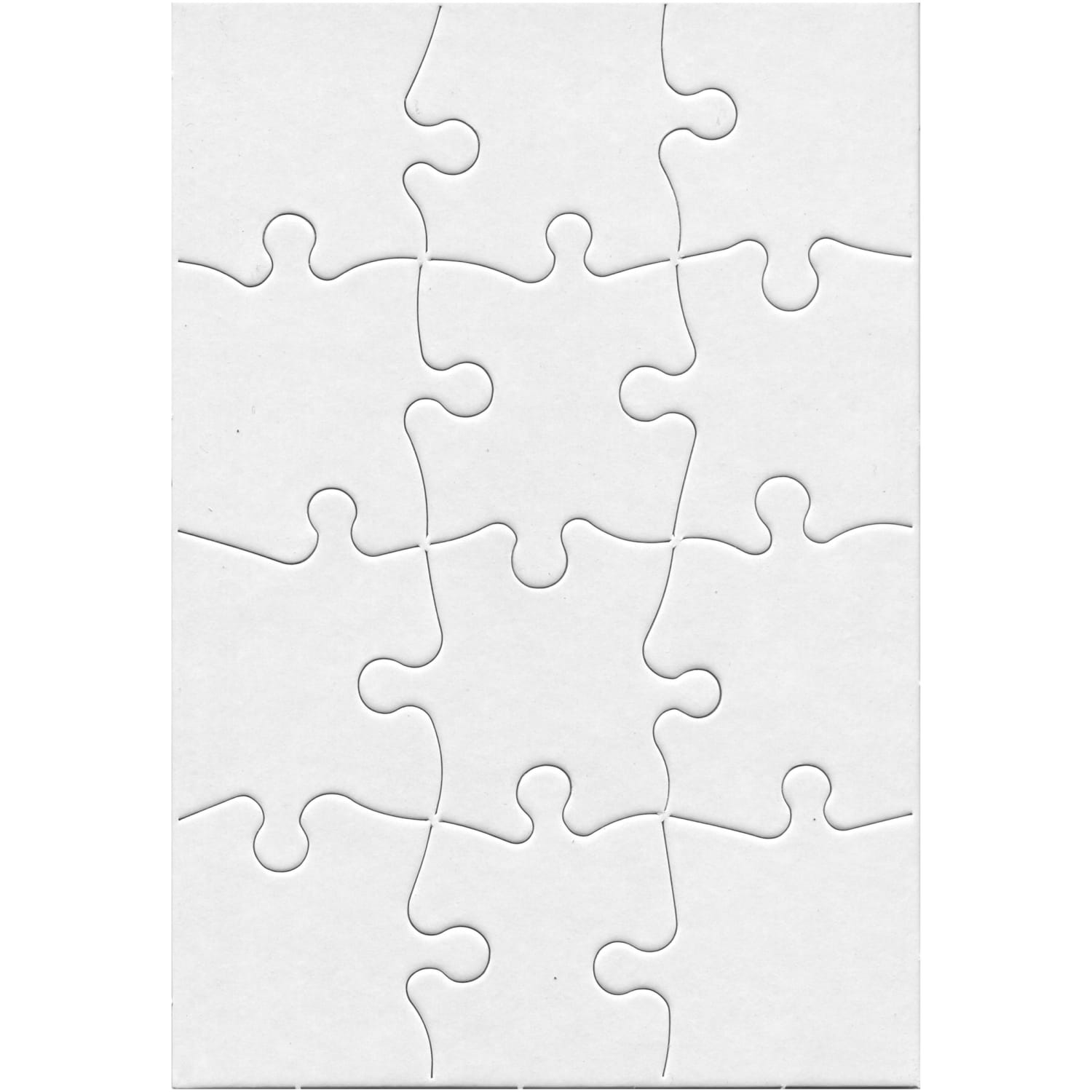 Hygloss Paper Compoz-A-Puzzles, 5-1/2in x 8in, White, Puzzle Of 12 Pieces, Pack Of 24 Puzzles