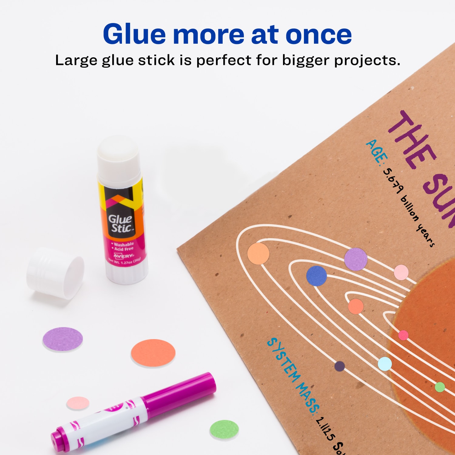 Avery Permanent Glue Stic, Washable, Non-Toxic, 1.27oz, 6 Total Glue Sticks - Image 3