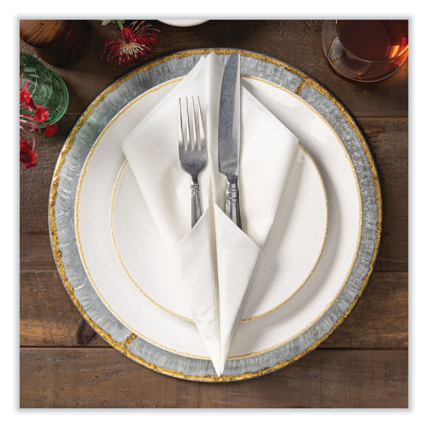 Hoffmaster Linen-Like Natural Flat Pack Napkin, Ultraply, 16in x 16in, White, 1,200/Carton - Image 5