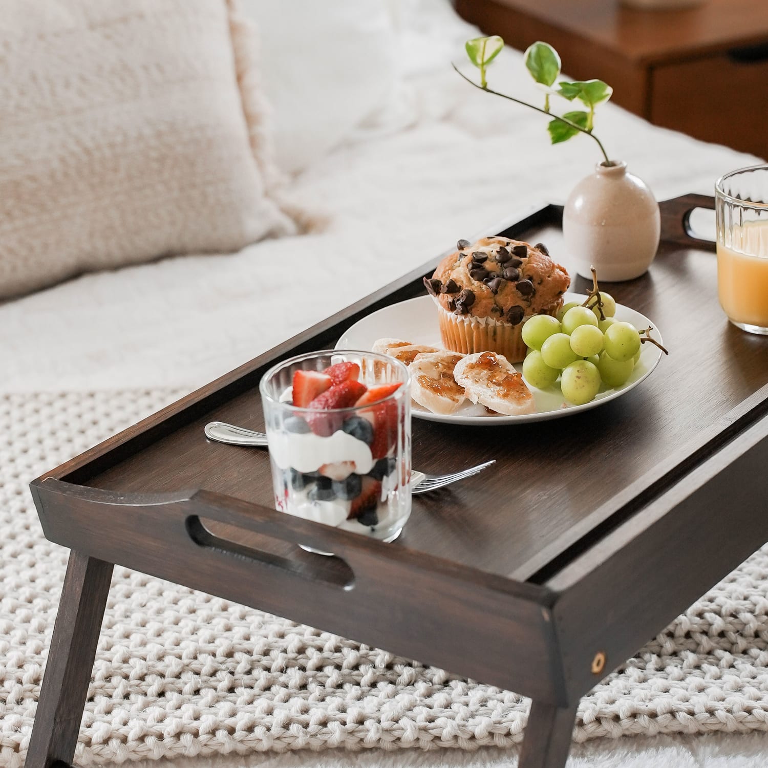 Rossie Home Media Bed Tray, 2-5/8inH x 19-3/4inW x 2-5/8inD, Java - Image 3