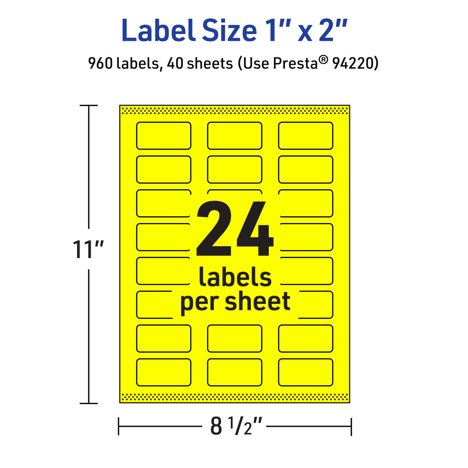 Avery Print-To-The-Edge Labels With Sure Feed Technology And Easy Peel, 94220-NYP40, Rectangle, 1in x 2in, Matte Neon Yellow, Pack of 960 - Image 6