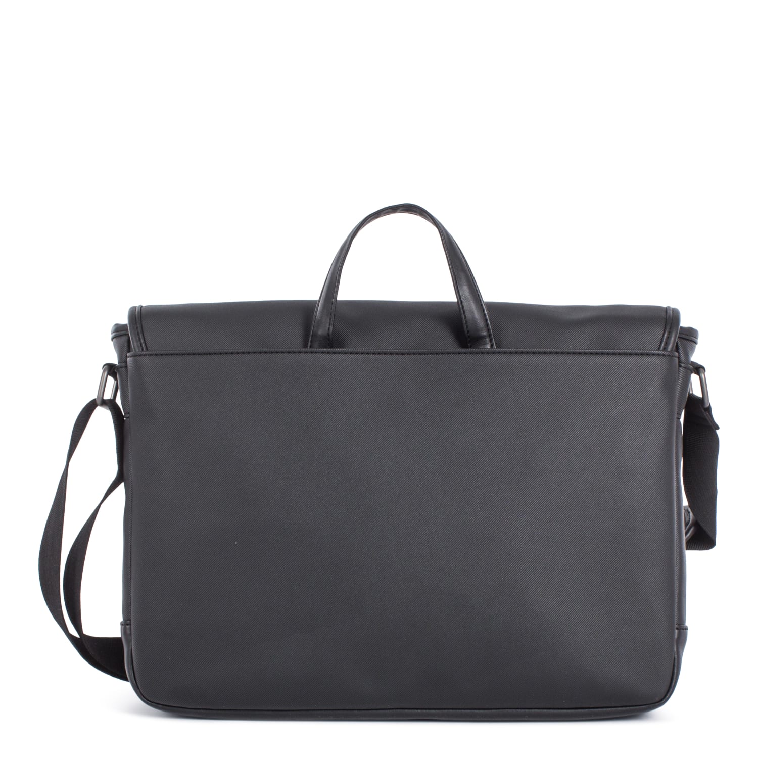 Bugatti Gin & Twill Textured Vegan Leather Messenger Bag With 14in Laptop Pocket, Black, MSG2051BU-BLACK - Image 4