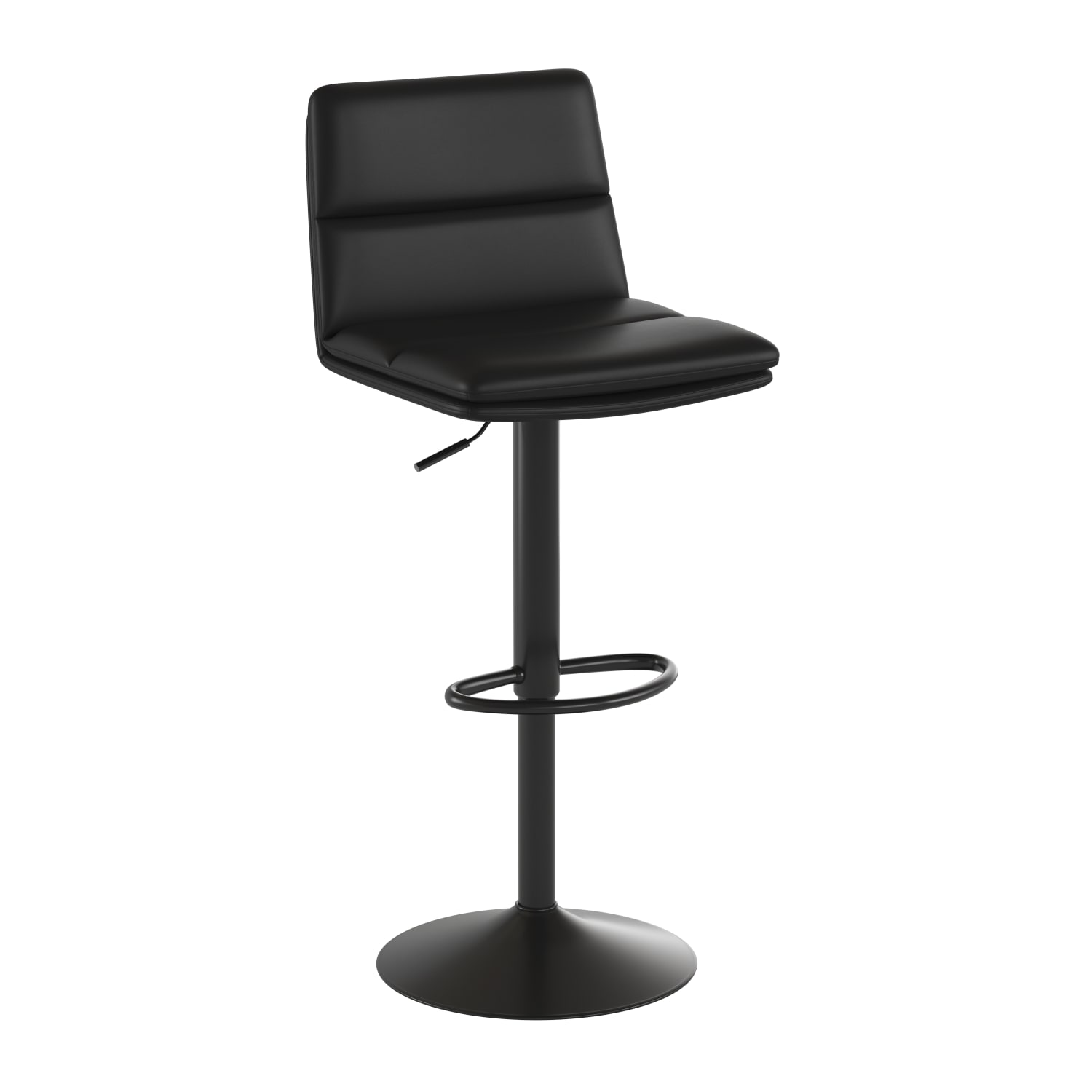 Flash Furniture Hughes Commercial Grade Modern Adjustable Height LeatherSoft Channel Stitched Barstools Set of 2 Black PopularChairscom Flash Furniture Hughes Commercial Grade Modern Adjustable Height LeatherSoft Channel Stitched Barstools Set of 2 Black PopularChairscom