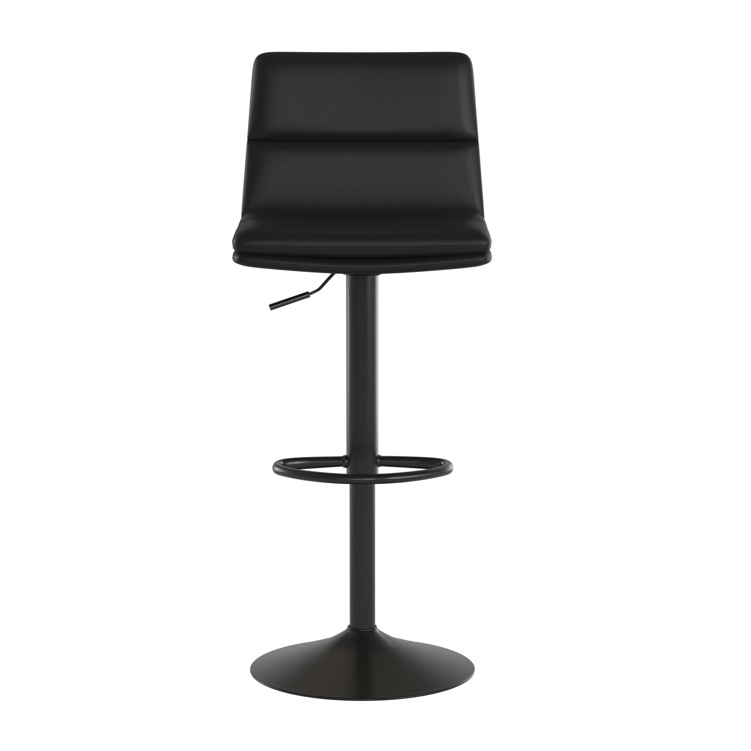 Flash Furniture Hughes Commercial Grade Modern Adjustable Height LeatherSoft Channel Stitched Barstools Set of 2 Black PopularChairscom Flash Furniture Hughes Commercial Grade Modern Adjustable Height LeatherSoft Channel Stitched Barstools Set of 2 Black PopularChairscom