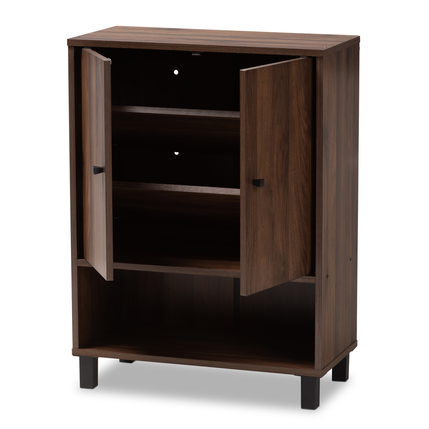Baxton Studio Rossin 2-Door Entryway Shoe Storage Cabinet, Walnut - Image 3