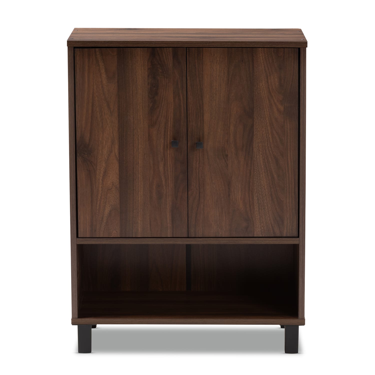 Baxton Studio Rossin 2-Door Entryway Shoe Storage Cabinet, Walnut - Image 4
