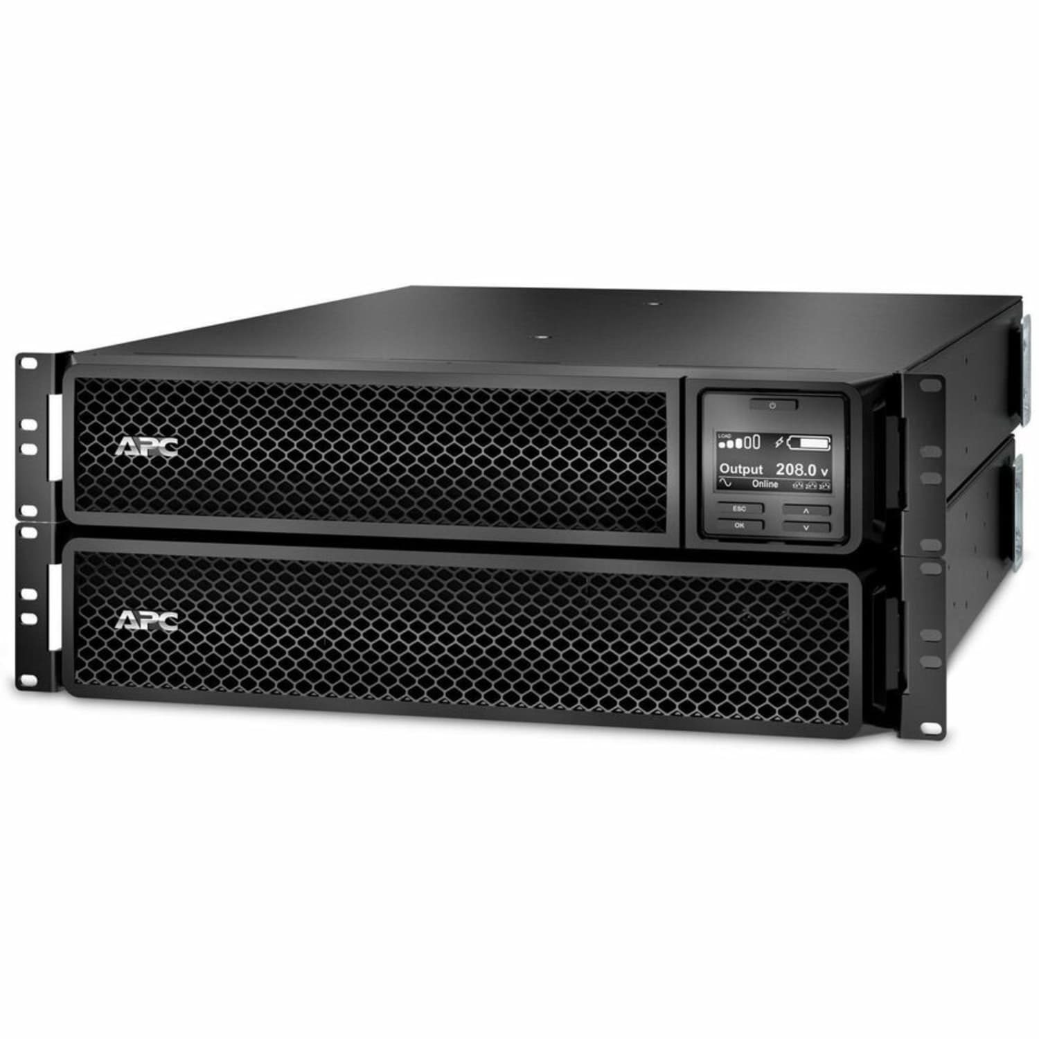 APC Smart-UPS On-Line, 3kVA, Rackmount 2U, 208V, 2x L6-20R+1x L6-30R NEMA outlets, Network Card, Extended runtime, W/ rail kit - 2U Rack-mountable - 3 Hour Recharge - 208 V Input - 208 V AC Output - Sine Wave - 1 x NEMA L6-30R, 2 x NEMA L6-20R - Image 5