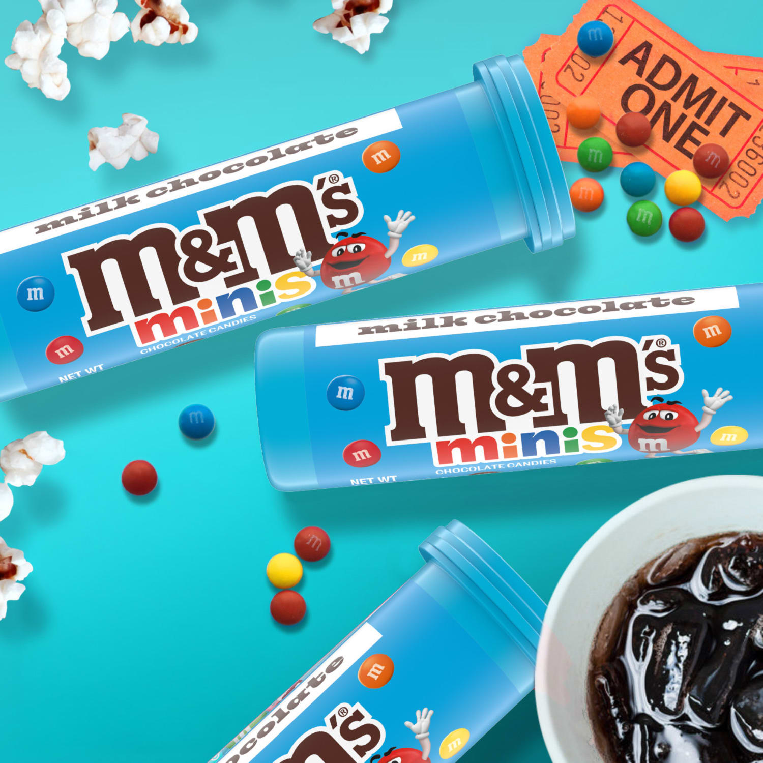 M&Ms Milk Chocolate Mini Tubes, 1.08 Oz, Box Of 24 Tubes - Image 4