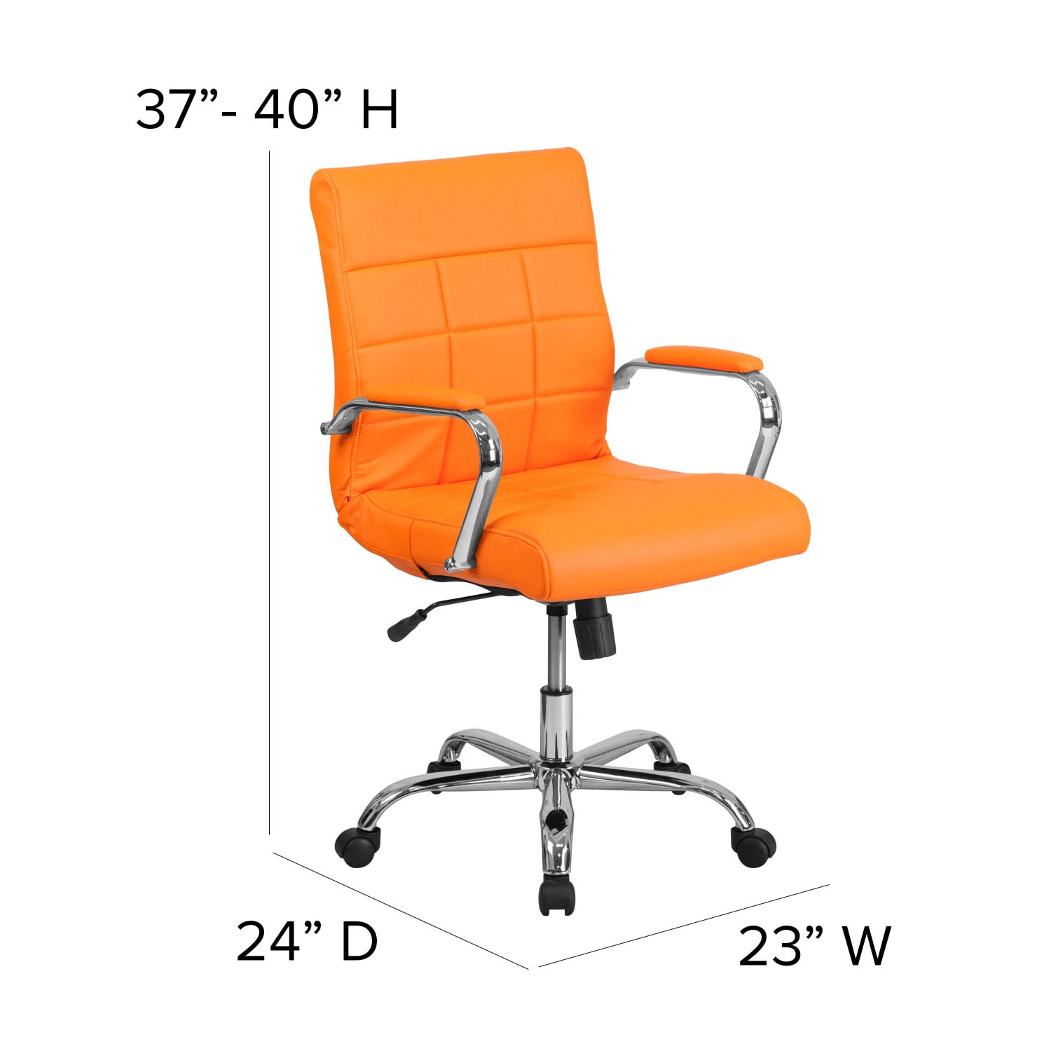 Flash Furniture Vinyl MidBack Executive Office Chair Orange PopularChairscom Flash Furniture Vinyl Mid Back Executive Office Chair Orange PopularChairscom