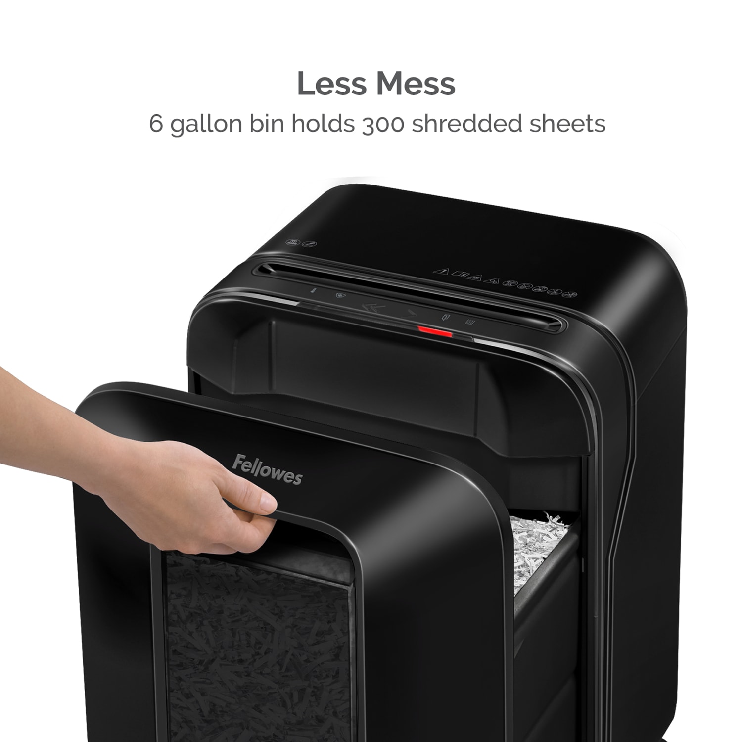 Fellowes Powershred LX 170 100% Jam Proof 12-Sheet Cross-Cut Paper Shredder, Black - Image 6