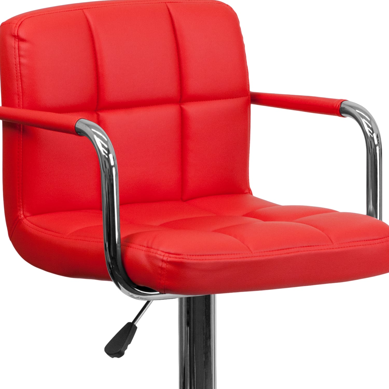 Flash Furniture Contemporary Quilted Vinyl Adjustable Height Bar Stool, Red - Image 9
