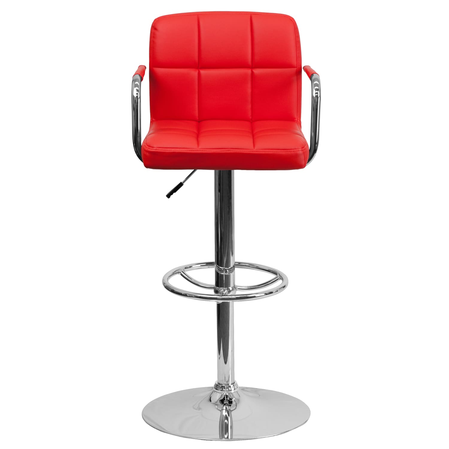 Flash Furniture Contemporary Quilted Vinyl Adjustable Height Bar Stool, Red - Image 11