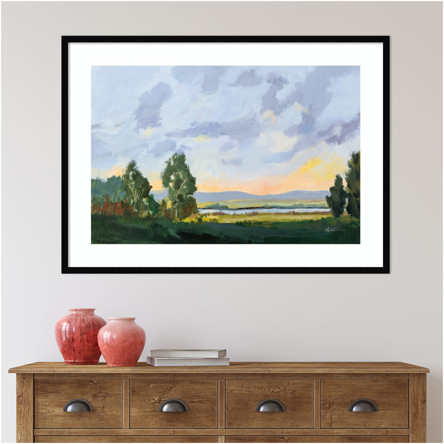 Amanti Art Evening Skies I by Pamela Munger Wood Framed Wall Art Print, 30inH x 41inW, Black - Image 5