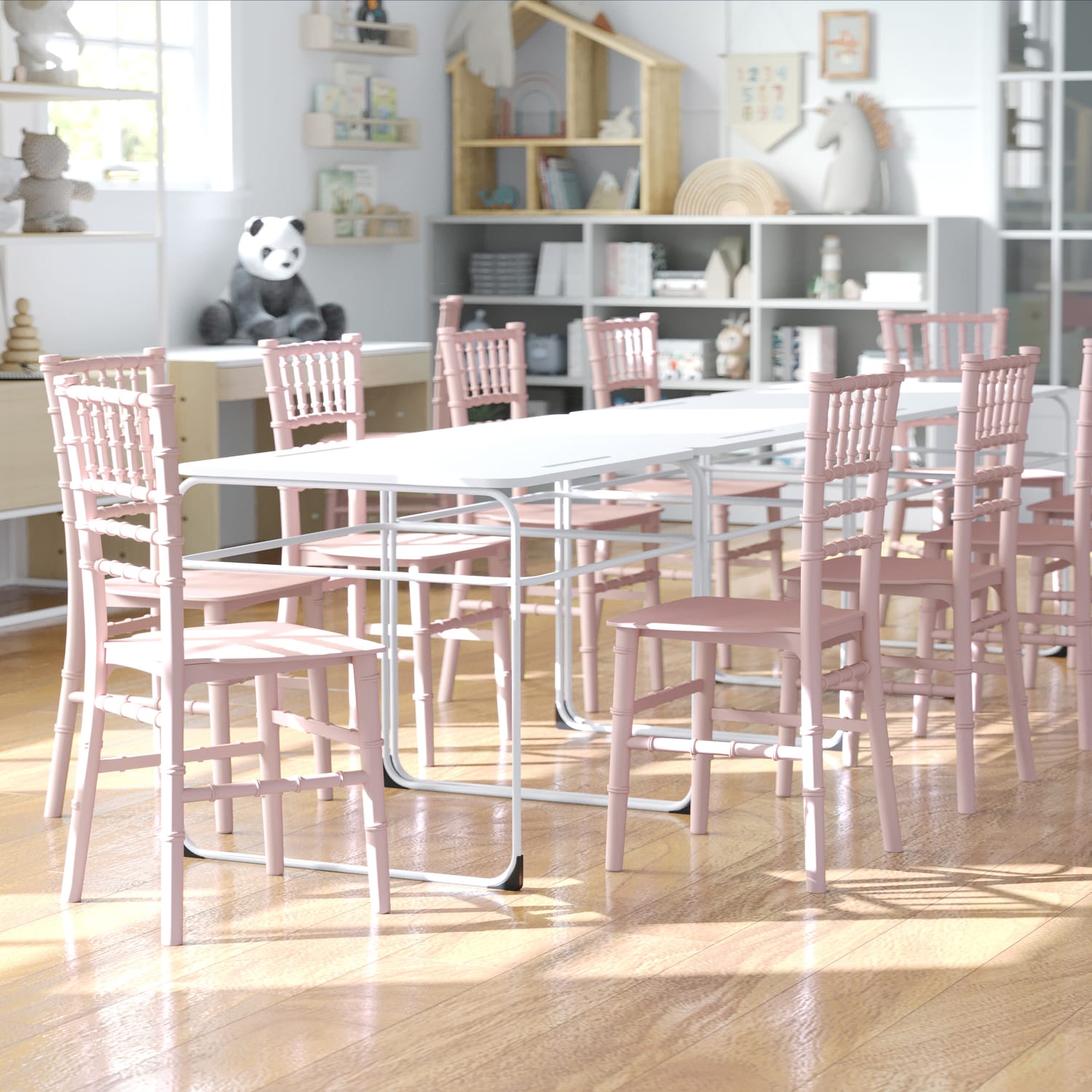 Flash Furniture Kids' Chiavari Resin Chair, Pink - Image 3