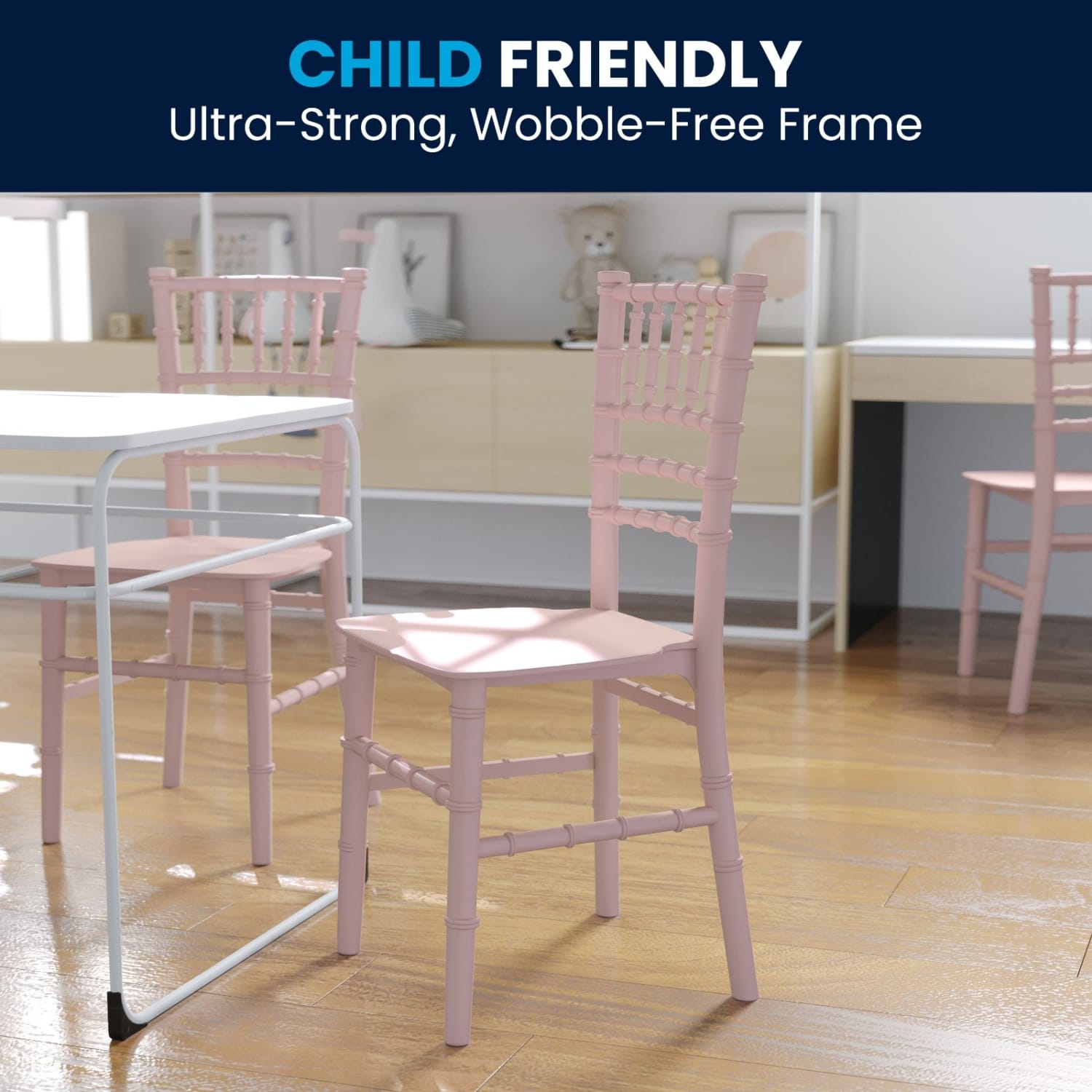 Flash Furniture Kids' Chiavari Resin Chair, Pink - Image 6