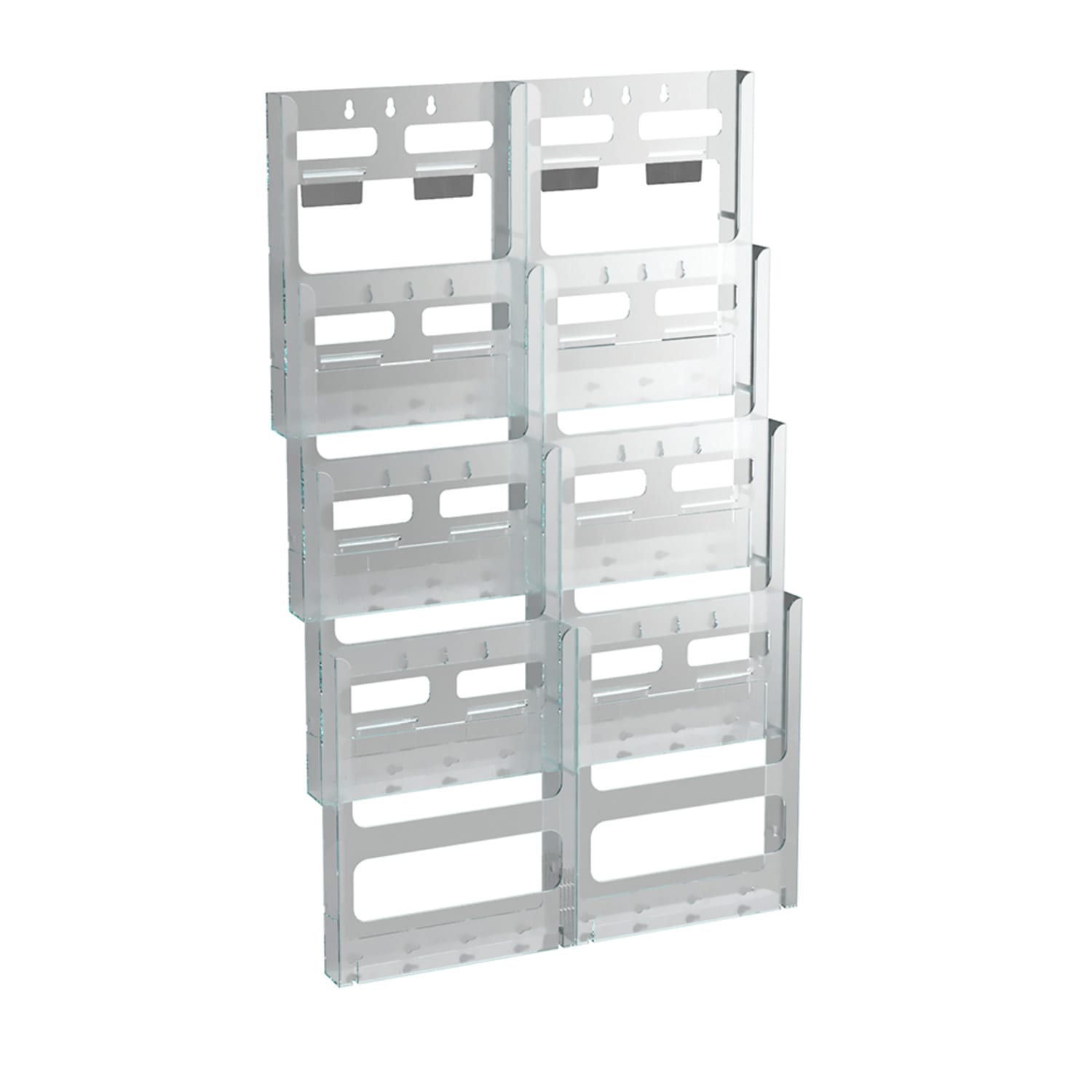 Azar Displays Wall-Mount Brochure Holder, Letter Size, 8 Pockets, 18inW x 19-1/2inH