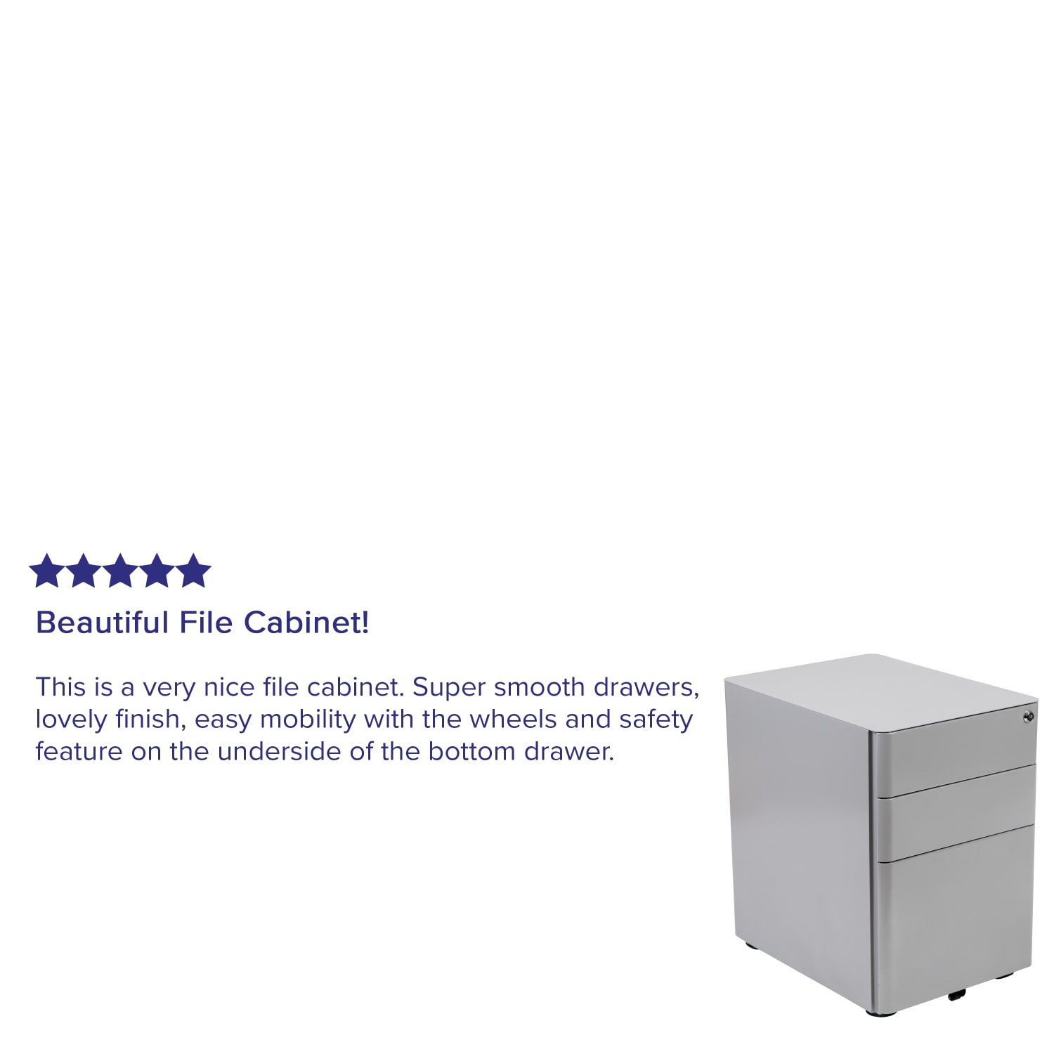 Flash Furniture Modern 21inD Vertical 3-Drawer Mobile Locking File Cabinet, Gray - Image 5