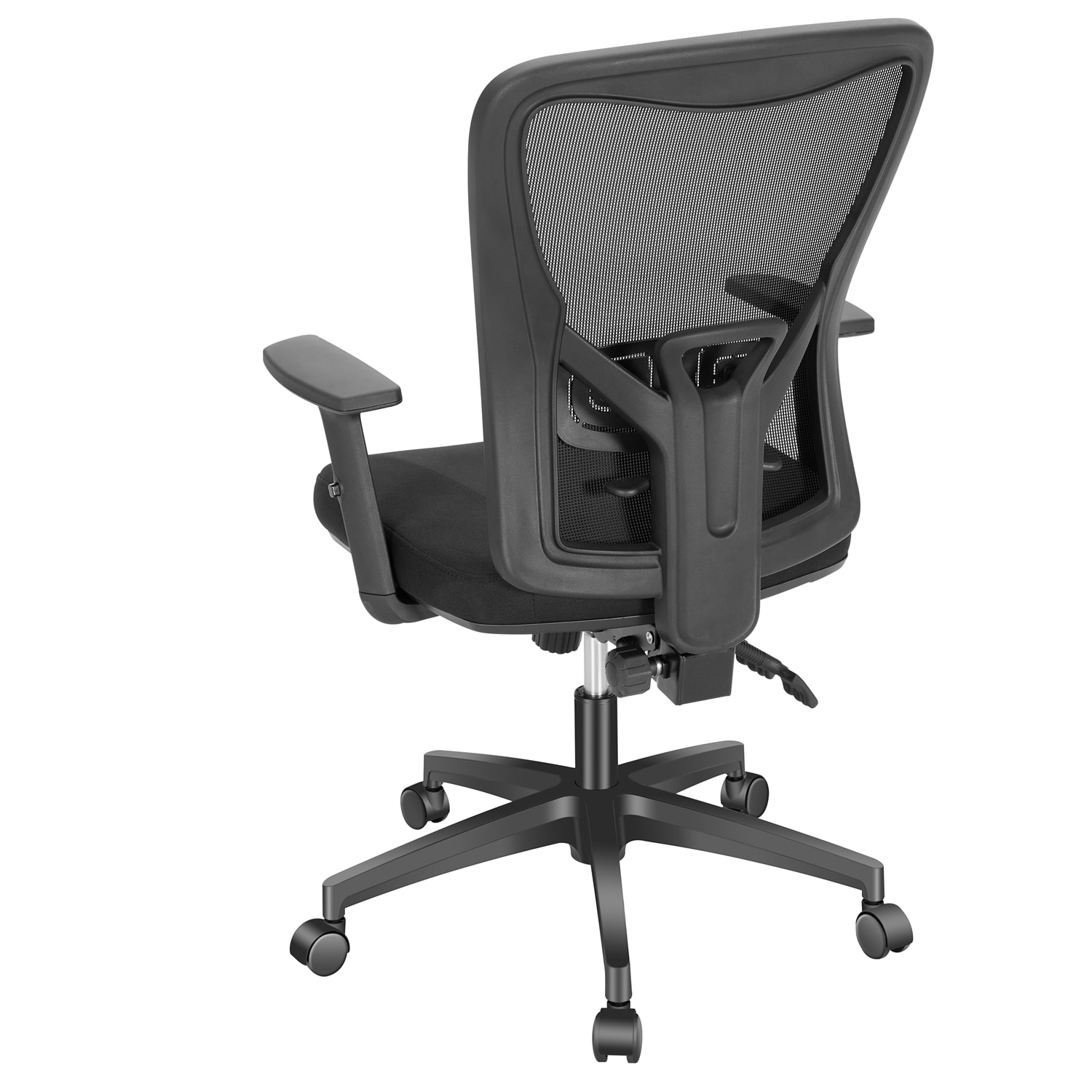 ALPHA HOME Ergonomic Fabric Mid Back Office Task Chair With Lumbar Support Black PopularChairscom