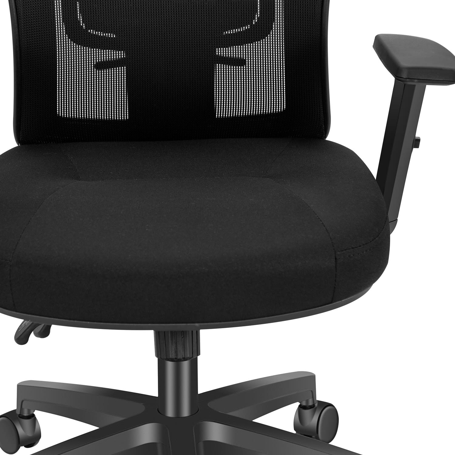 ALPHA HOME Ergonomic Fabric Mid-Back Office Task Chair With Lumbar Support, Black - Image 5