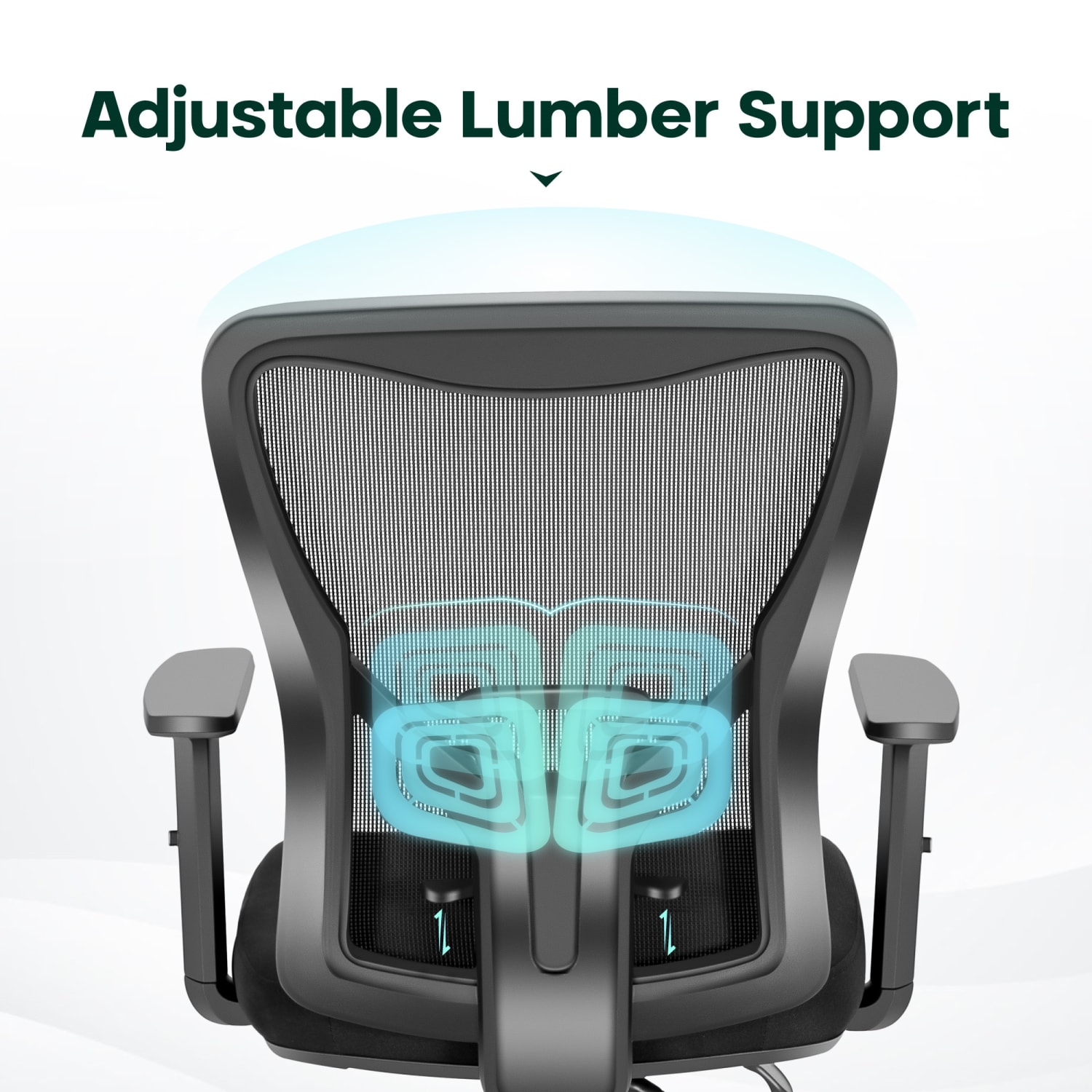 ALPHA HOME Ergonomic Fabric Mid Back Office Task Chair With Lumbar Support Black PopularChairscom