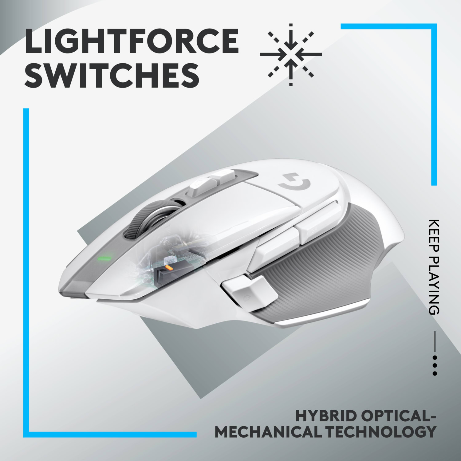 Logitech G LIGHTSPEED G502 X Gaming Mouse - Optical - Wireless - White - USB - 25600 dpi - Scroll Wheel - Image 3