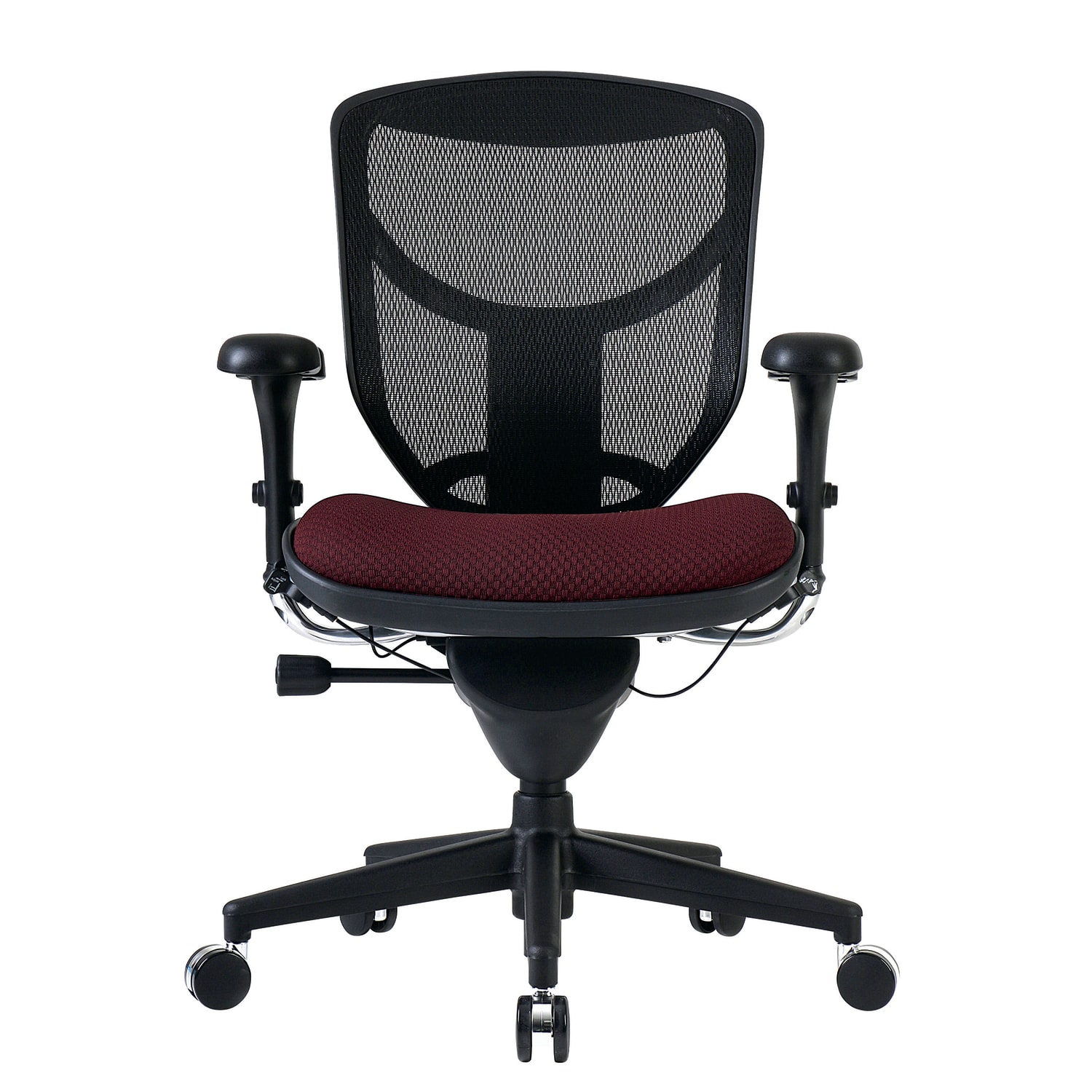 WorkPro Quantum 9000 Series Ergonomic MeshPremium Fabric MidBack Chair BlackBurgundy BIFMA Compliant PopularChairscom WorkPro Quantum 9000 Series Ergonomic MeshPremium Fabric Mid Back Chair BlackBurgundy BIFMA Compliant PopularChairscom