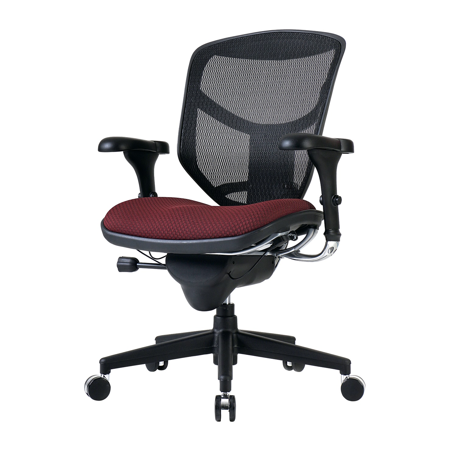 WorkPro Quantum 9000 Series Ergonomic MeshPremium Fabric MidBack Chair BlackBurgundy BIFMA Compliant PopularChairscom WorkPro Quantum 9000 Series Ergonomic MeshPremium Fabric Mid Back Chair BlackBurgundy BIFMA Compliant PopularChairscom