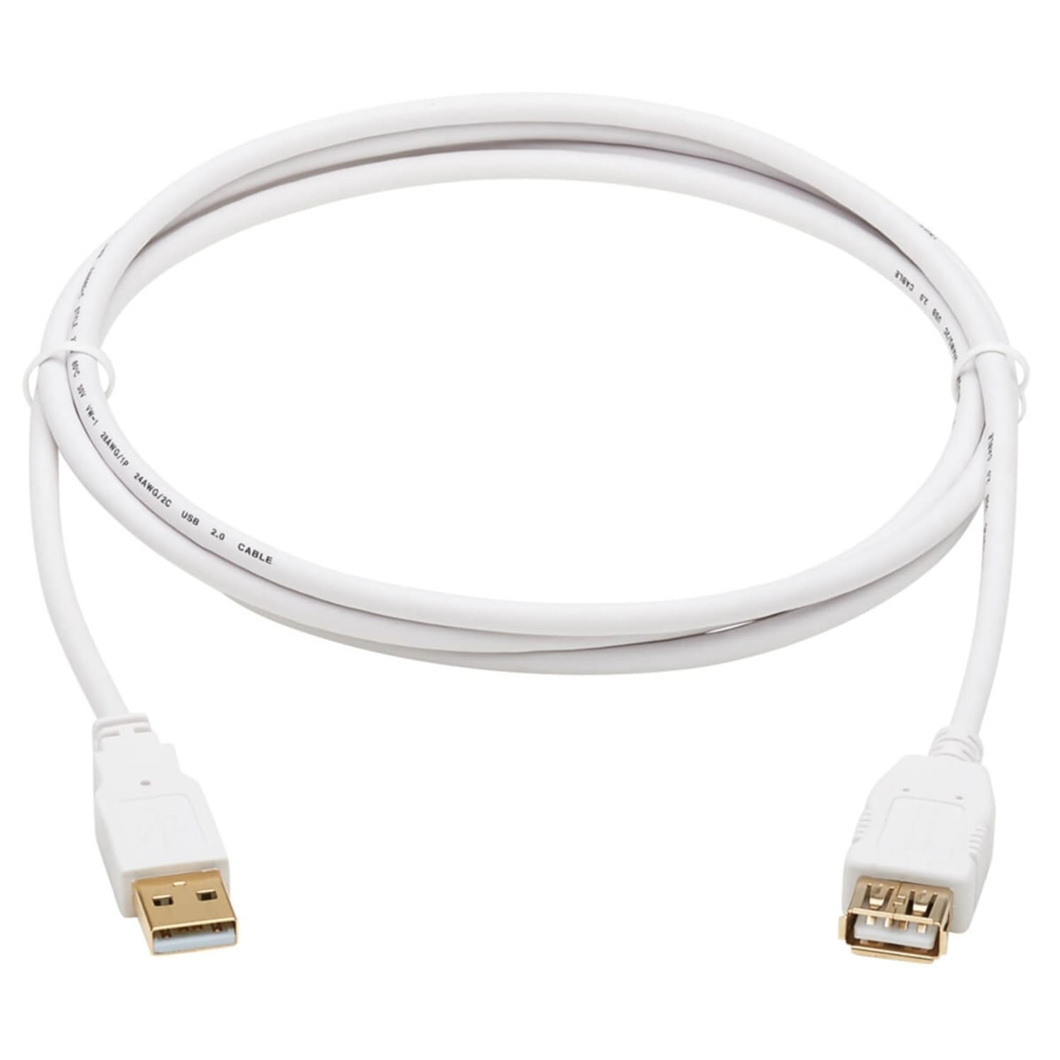 Tripp Lite Safe-IT USB-A Antibacterial Extension Cable M/F, USB 2.0, White, 6 ft. - 480 Mbit/s - Extension Cable - Shielding - VW-1 - 28 AWG - White - Image 5