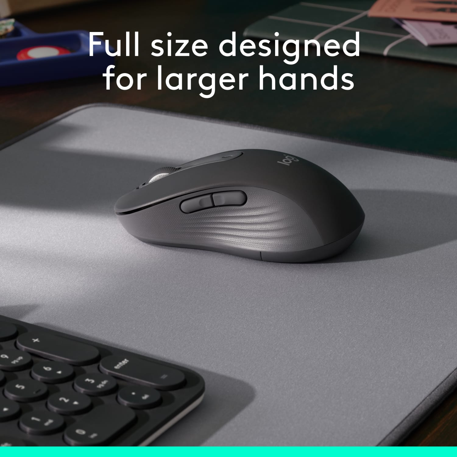 Logitech Signature M650 L Full Size Wireless Mouse, Graphite - Image 4