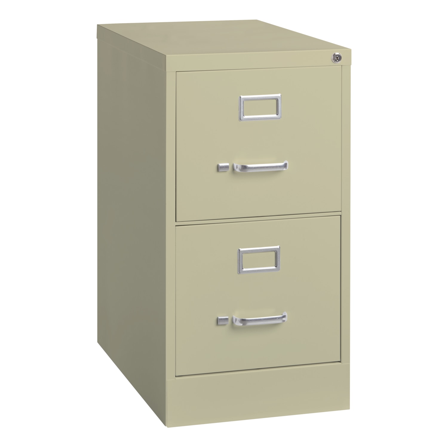 WorkPro 22inD Vertical 2-Drawer Letter-Size File Cabinet, Metal, Putty
