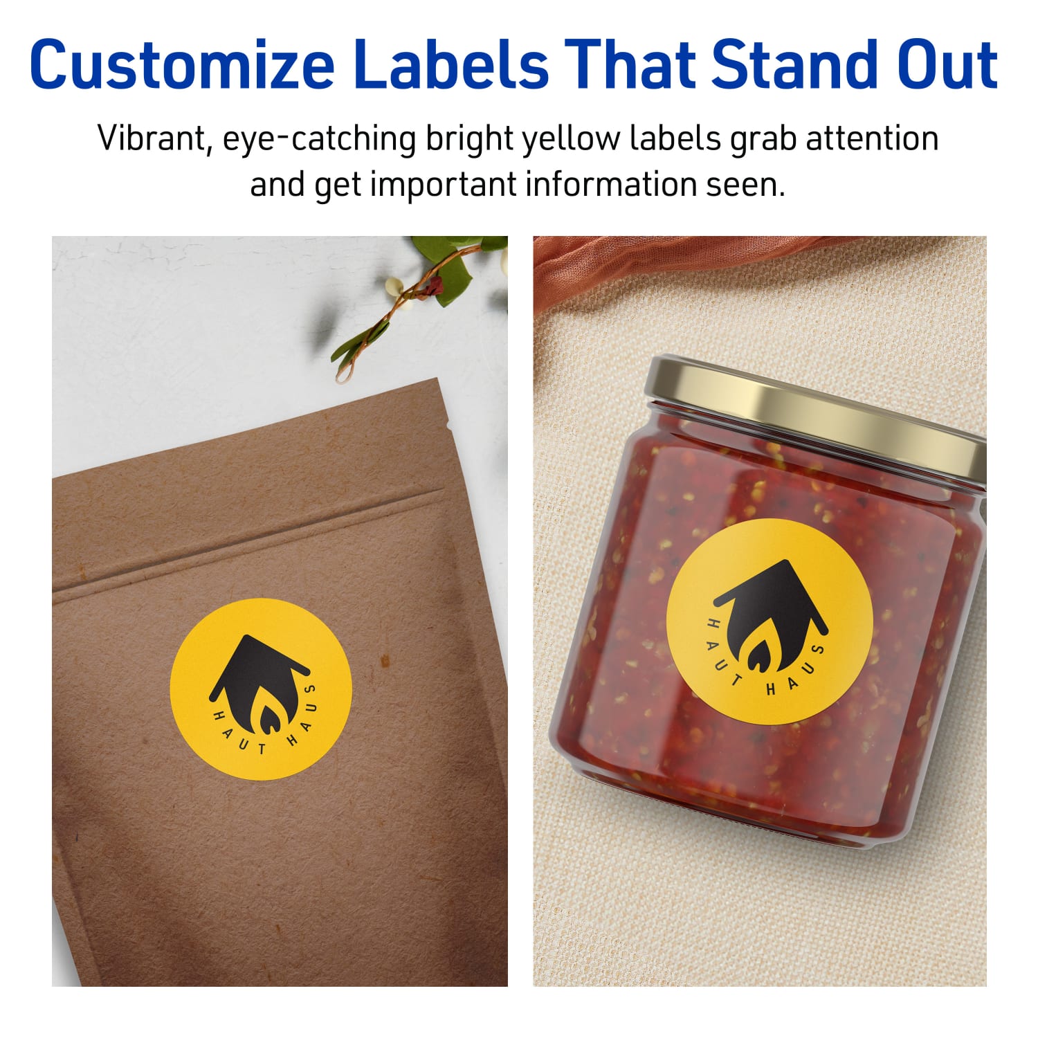 Avery Print-To-The-Edge Labels With Sure Feed Technology And Easy Peel Label Feature, 94509-BYP80, Round, 1-3/4in, Matte Bright Yellow, Pack of 1600 - Image 4