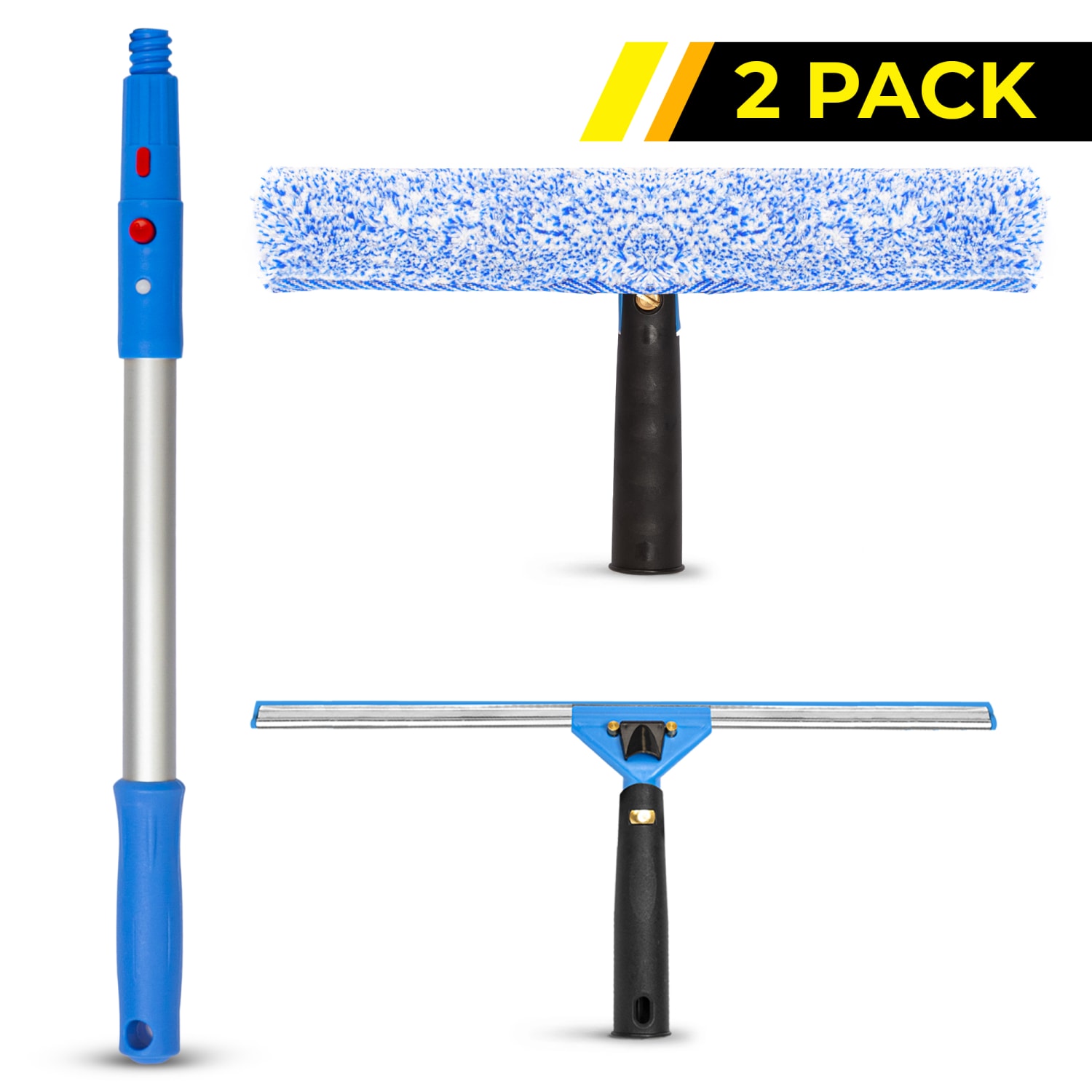 Gritt Commercial Pro Window Washing Kit With Squeegee, Washer And Pole, 14in Squeegee And Washer/20in Pole, Multicolor, Pack Of 2 Kits - Image 4