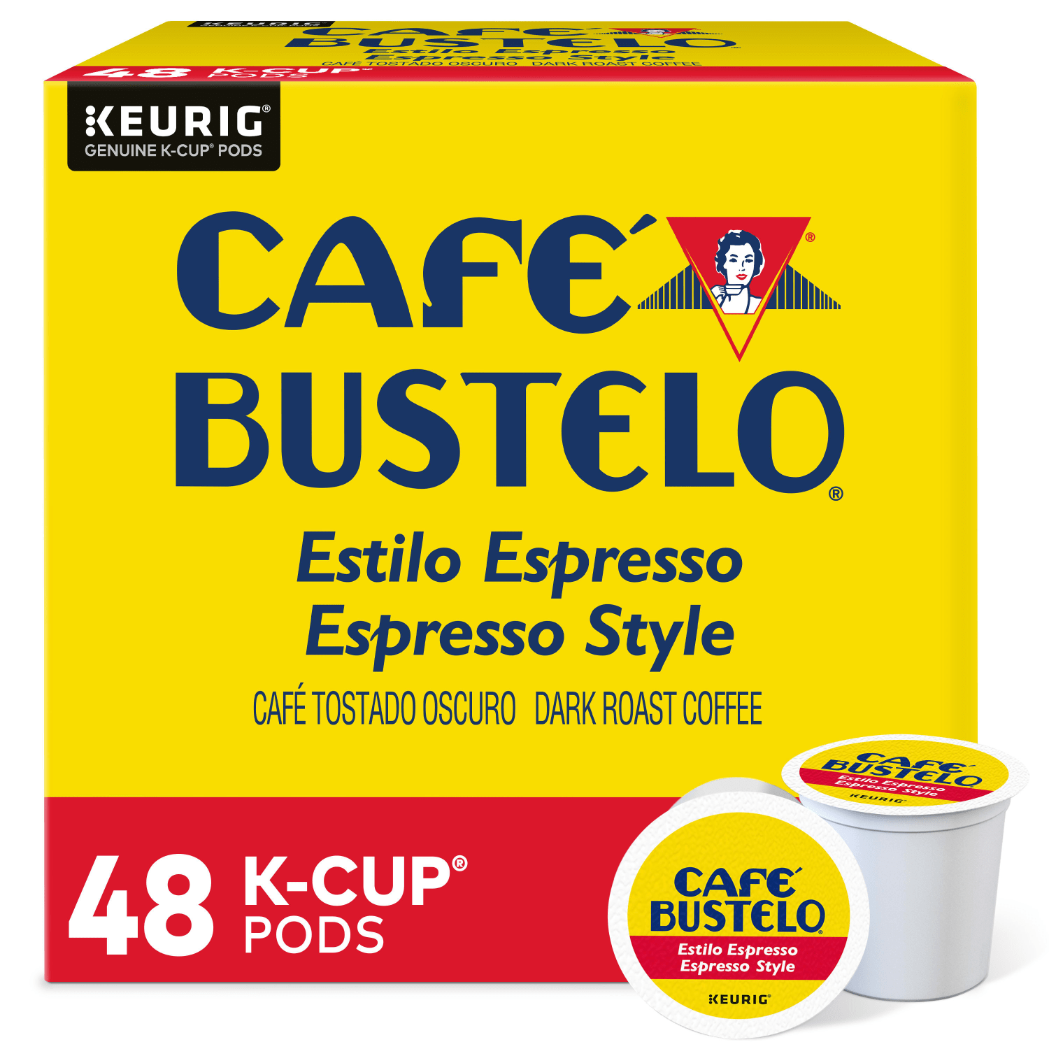 Cafe Bustelo Caf Bustelo Espresso Roast Coffee K Cup Pods, Box Of 48
