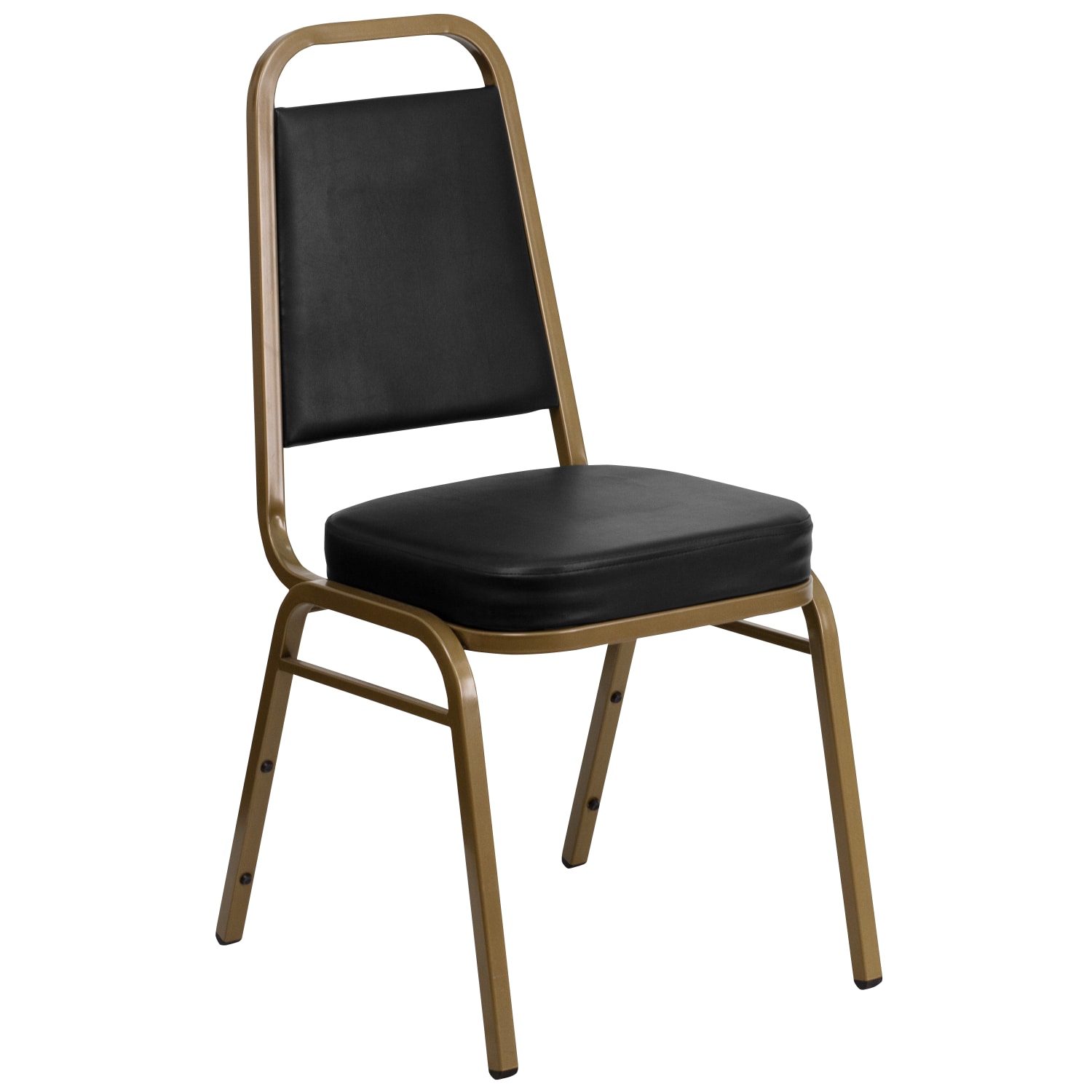 Flash Furniture HERCULES Series Trapezoidal Back Stacking Banquet Chair With 2 12in Thick Seat BlackGold PopularChairscom