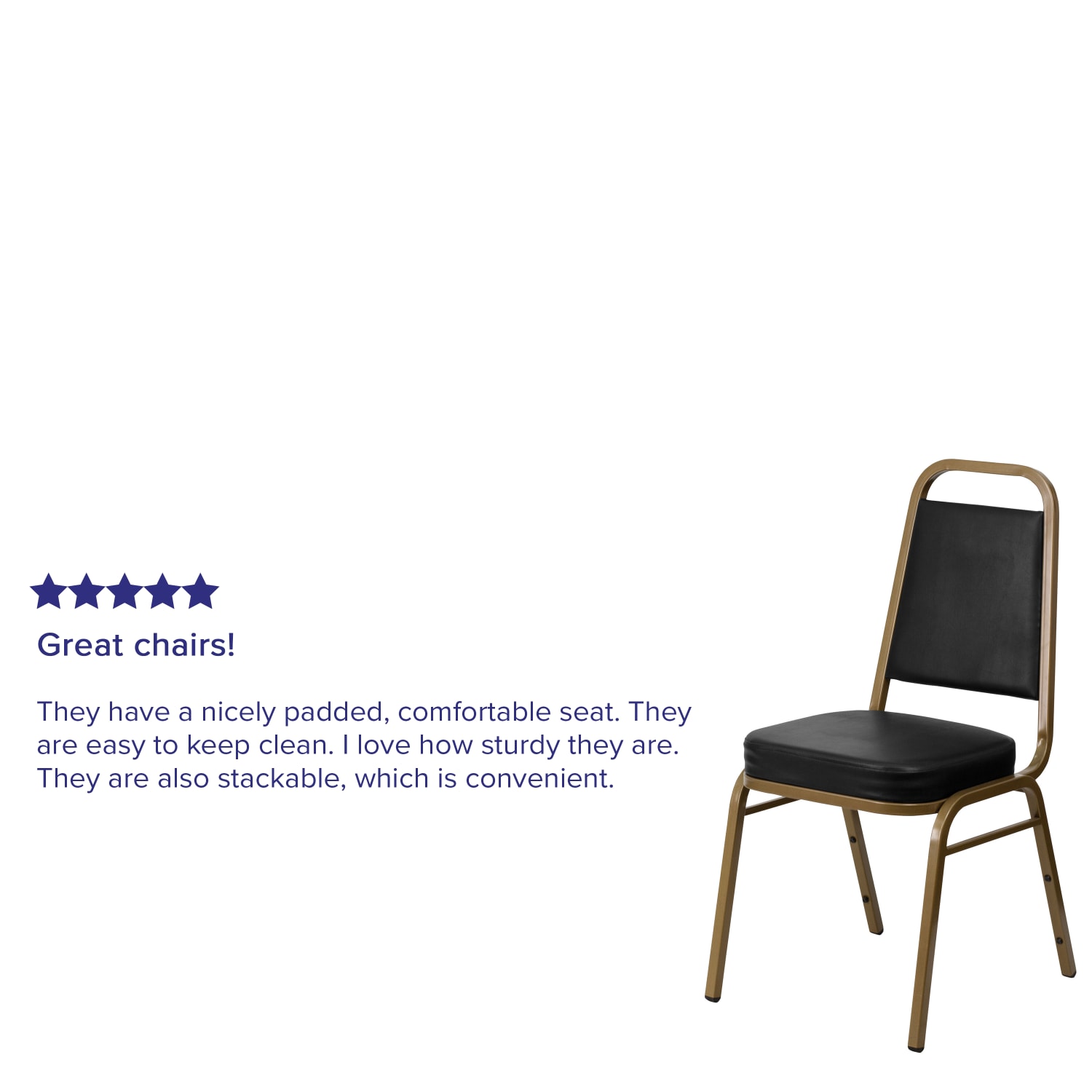 Flash Furniture HERCULES Series Trapezoidal Back Stacking Banquet Chair With 2 12in Thick Seat BlackGold PopularChairscom