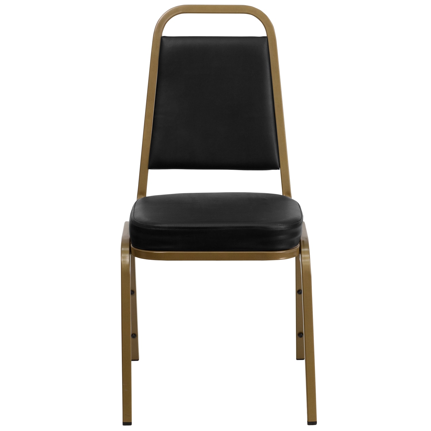 Flash Furniture HERCULES Series Trapezoidal Back Stacking Banquet Chair With 2 12in Thick Seat BlackGold PopularChairscom