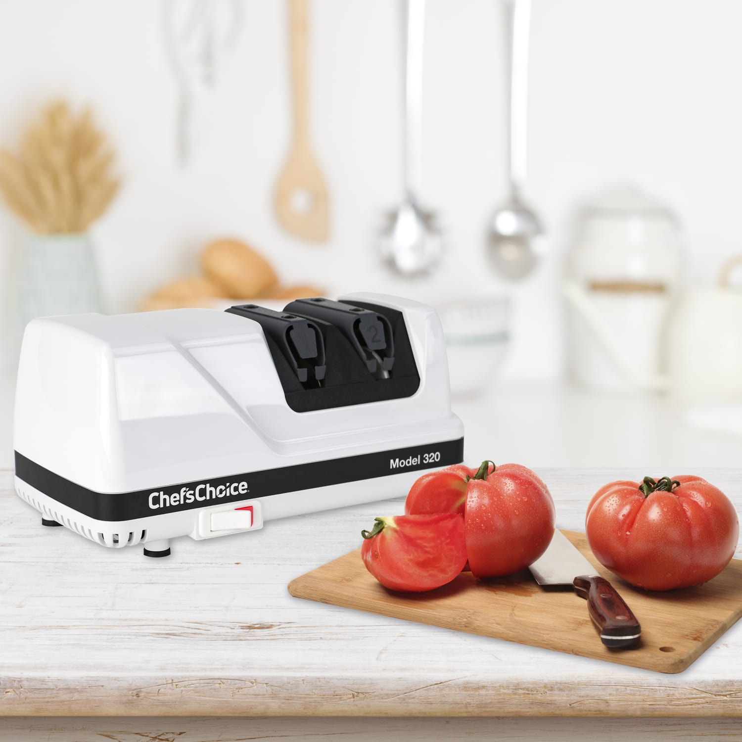 Edgecraft Chefs Choice Professional 2-Stage Electric Knife Sharpener, White - Image 3