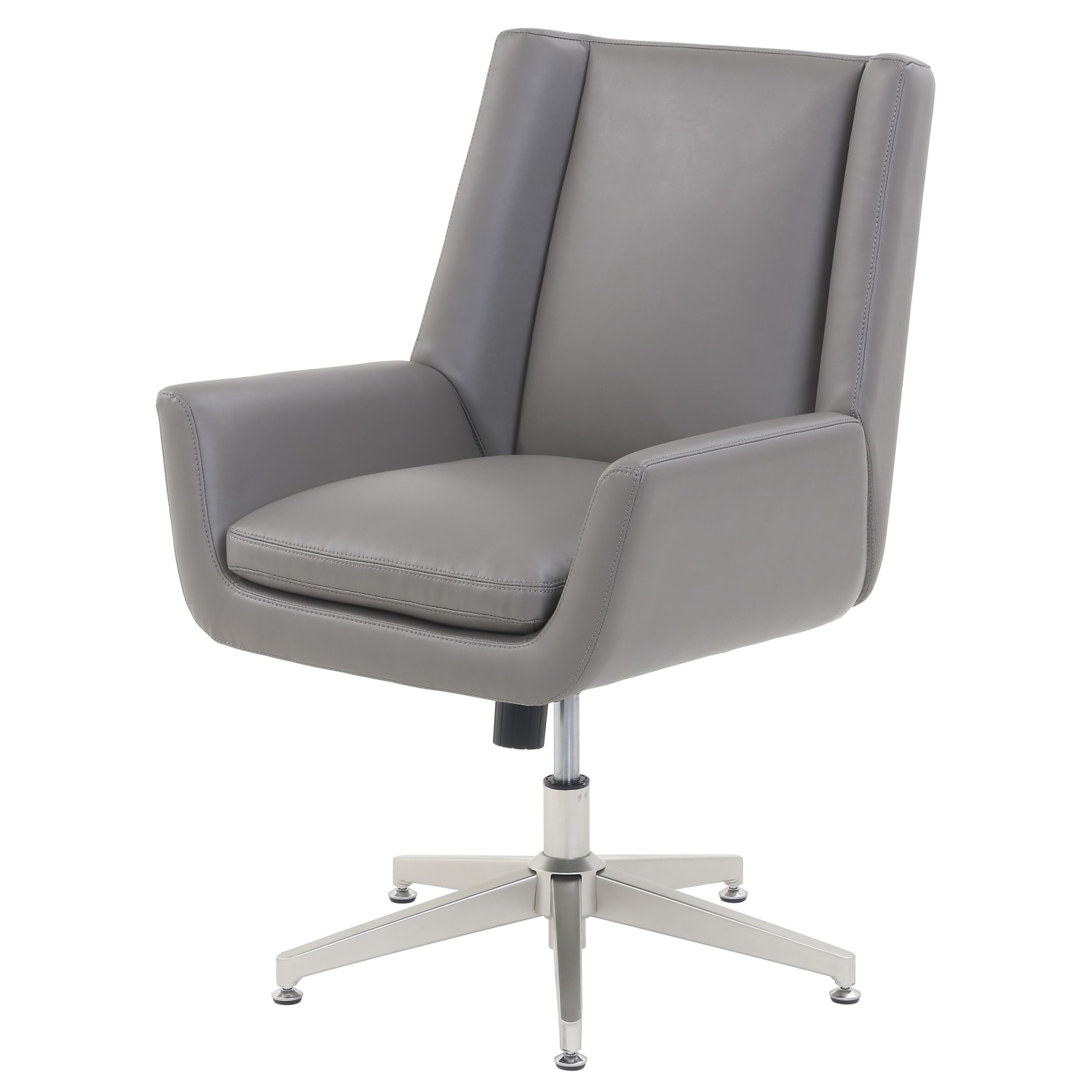 Serta SitTrue Montair Faux Leather Mid Back Manager Office Chair Gray PopularChairscom