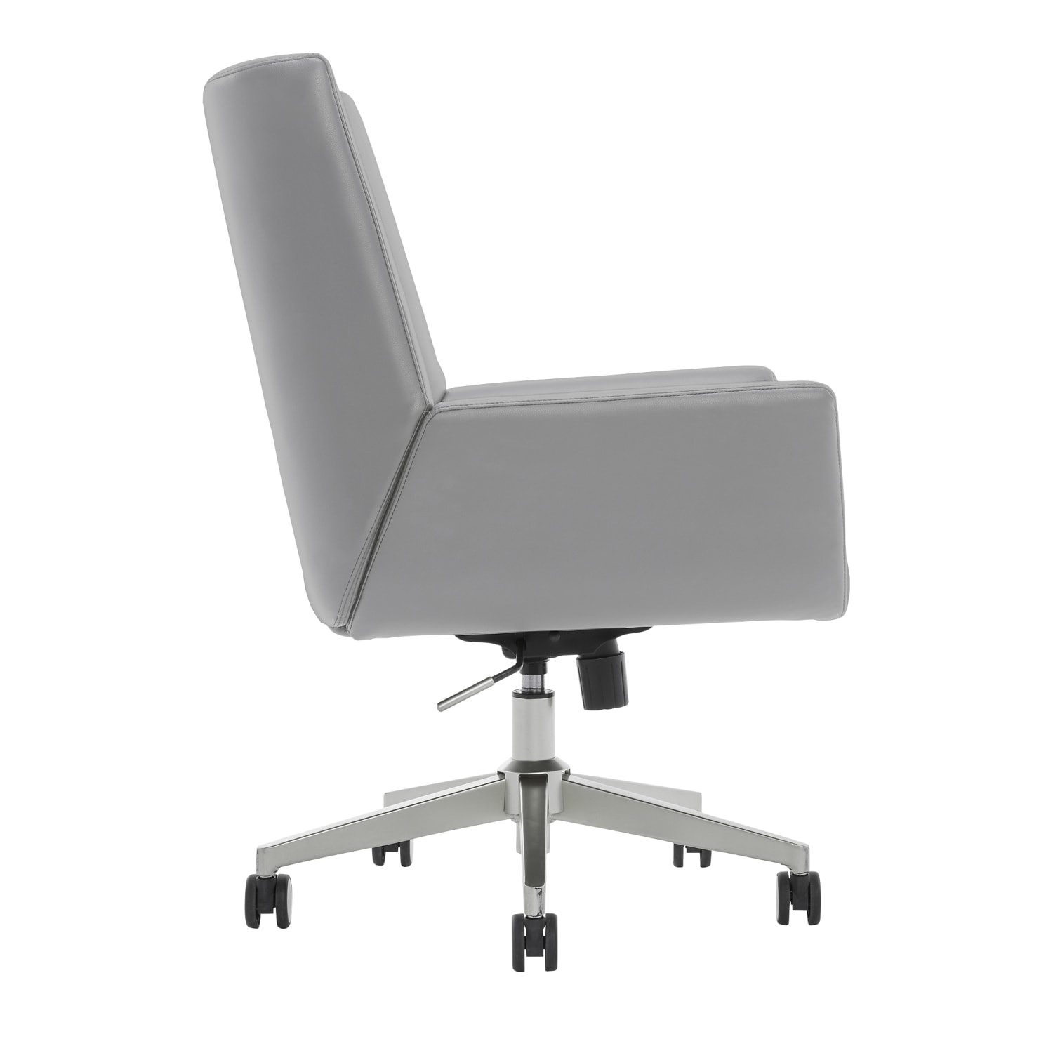 Serta SitTrue Montair Faux Leather Mid-Back Manager Office Chair, Gray - Image 6