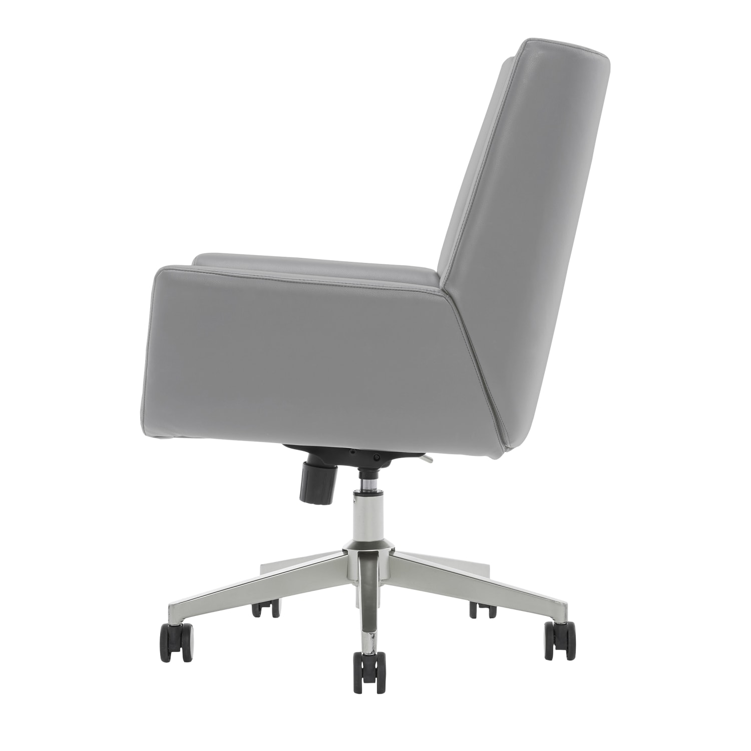 Serta SitTrue Montair Faux Leather Mid Back Manager Office Chair Gray PopularChairscom