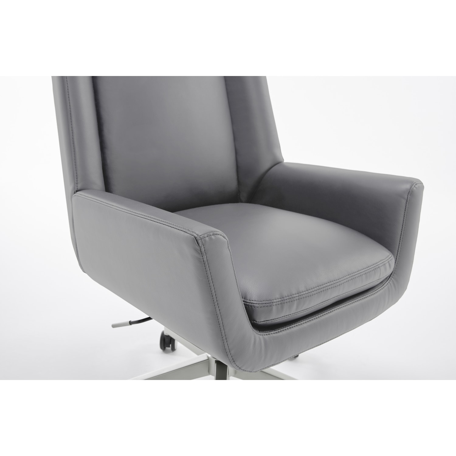 Serta SitTrue Montair Faux Leather Mid Back Manager Office Chair Gray PopularChairscom