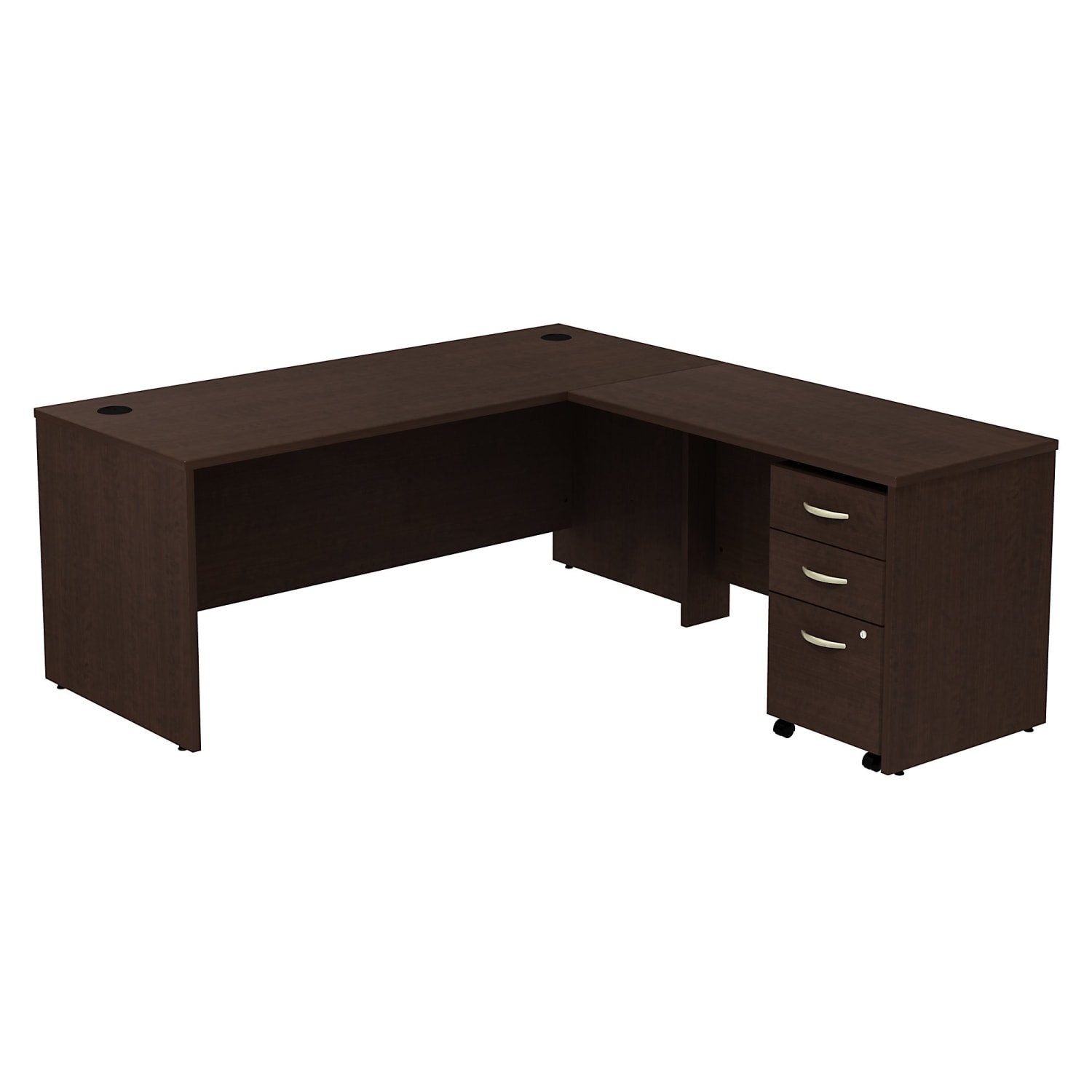 Bush Business Furniture Components 72inW L Shaped Desk with 3 Drawer Mobile File Cabinet, Mocha Cherry, Standard Delivery - Image 3